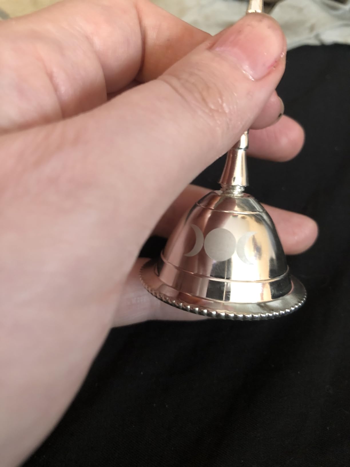 Incense Garden Altar Bell - Silver Plated - 3 Inches H (Plain) customer photo 1