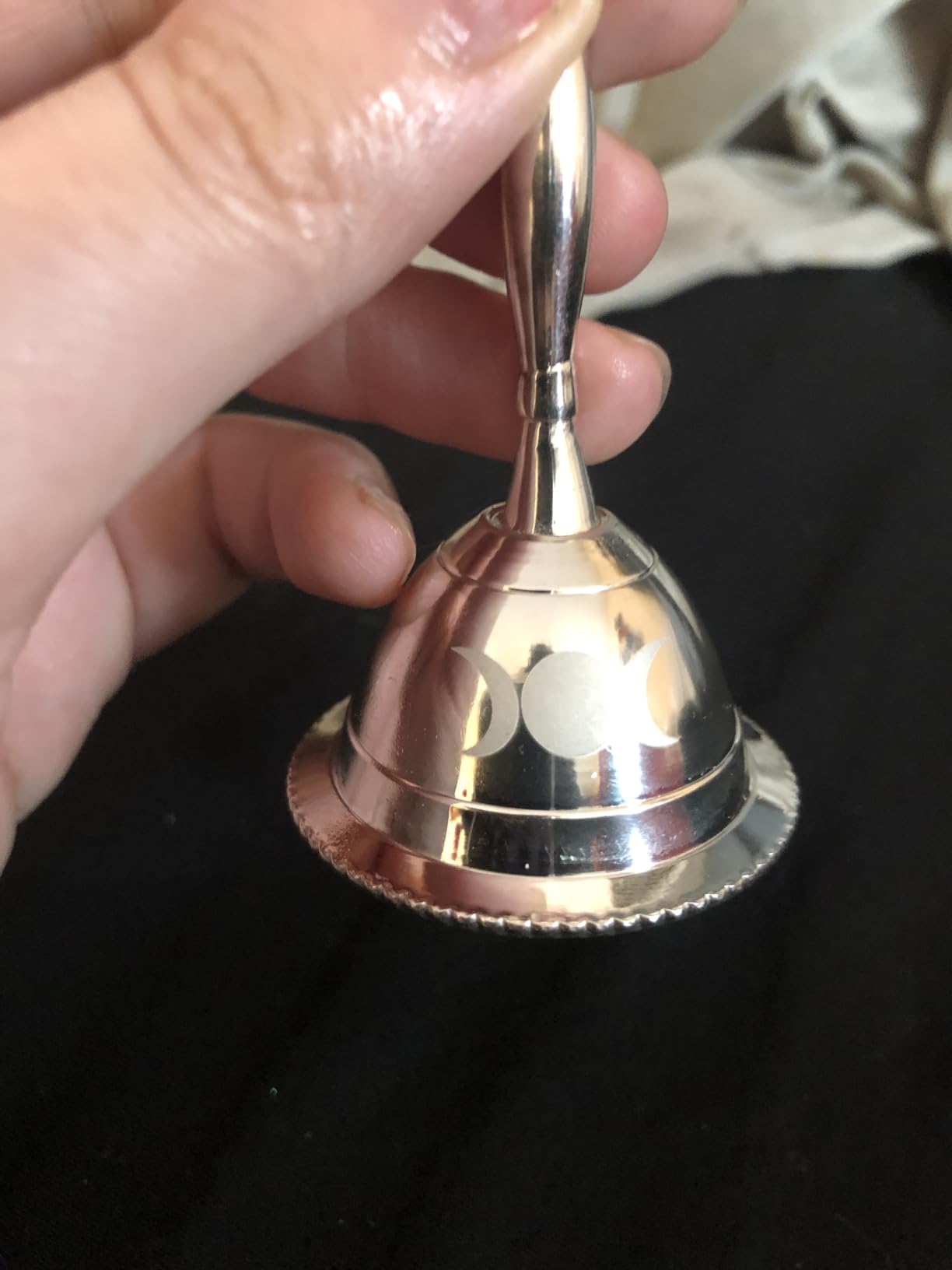 Incense Garden Altar Bell - Silver Plated - 3 Inches H (Plain) customer photo 2