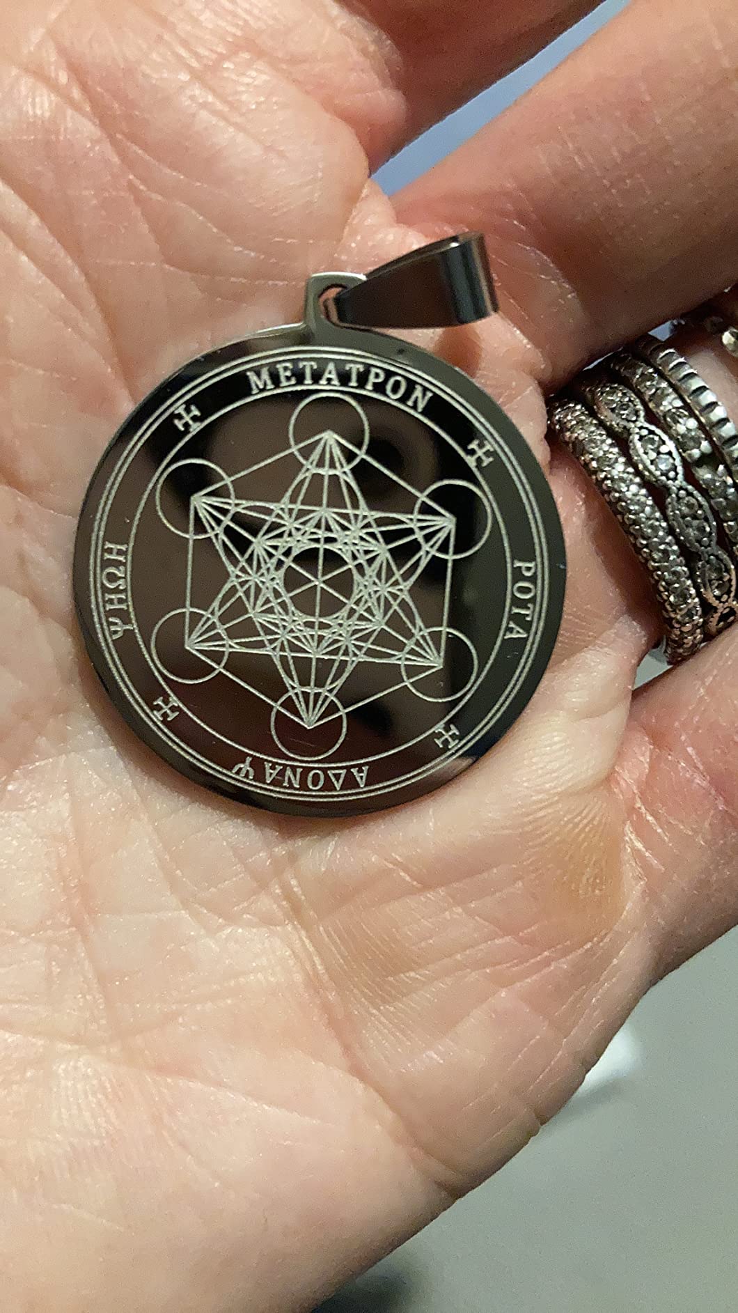 Metatron's Cube Pendant for Men, Men's Metatron Cube Necklace Sacred Geometry Seals of Archangel Angel Necklaces customer photo 1