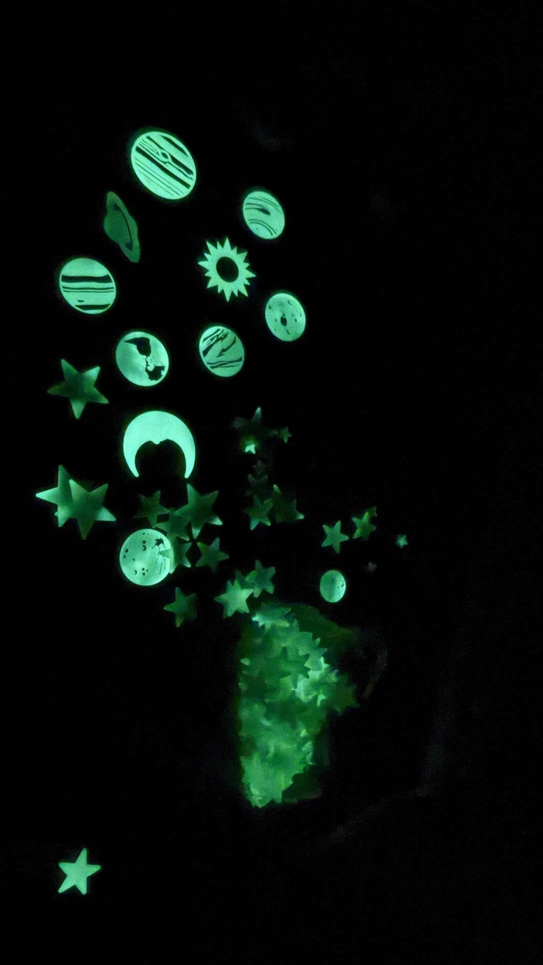 Glow in The Dark Stars for Ceiling, 500-Count, Largest Ceiling Glow Stars Assortment Includes Jumbo Sun, All 9 Planets, Bonus Moon and Entire Big Dipper Constellation Plus More! Stocking Stuffers customer photo 1
