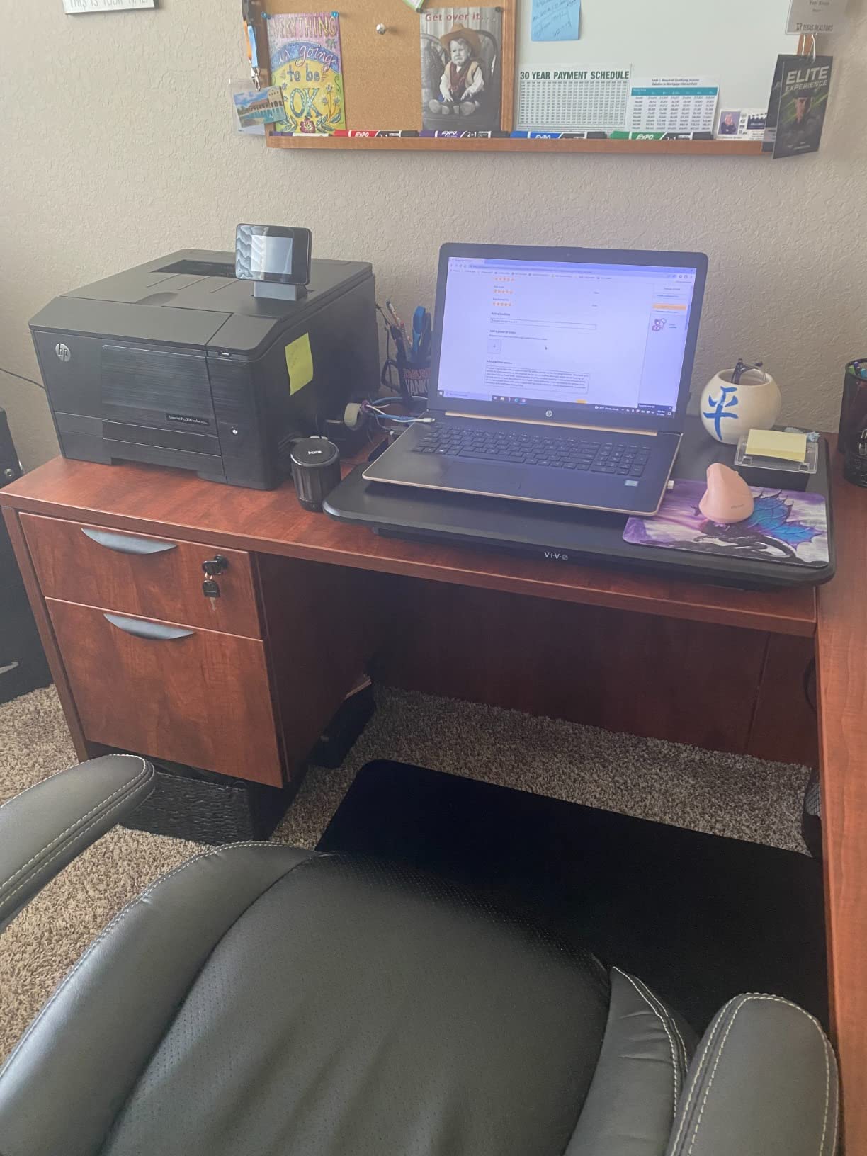 VIVO Ultra-Slim Single Top Height Adjustable Standing Desk Riser, Compact Sit Stand Desktop Converter for Monitor or Laptop, Black, DESK-V001J customer photo 2