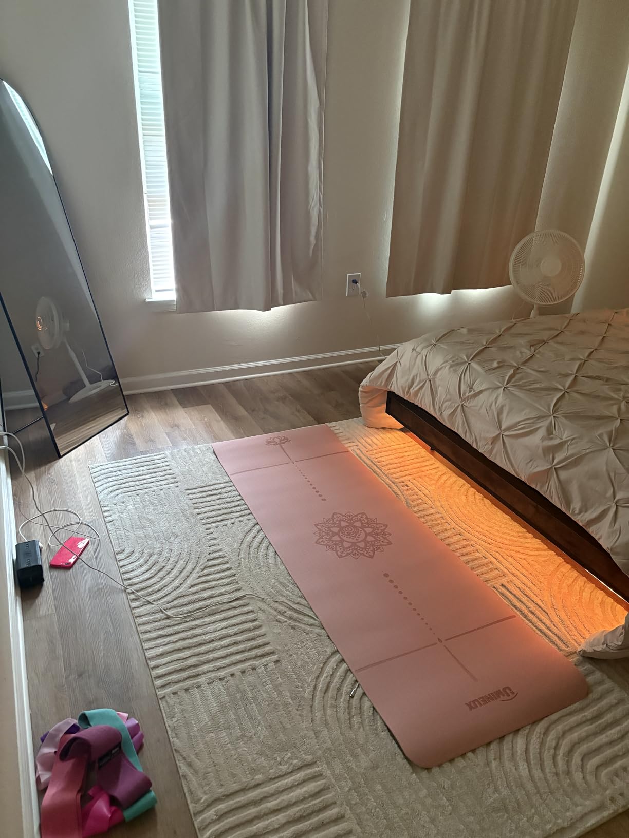 Yoga Mat Non Slip, Pilates Fitness Mats, Eco Friendly, Anti-Tear 1/4