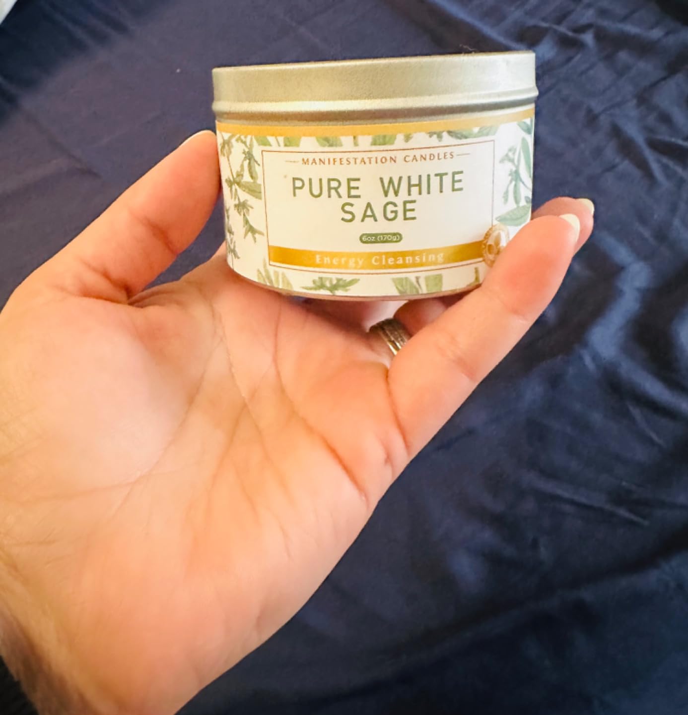 Magnificent 101 Long Lasting Pure White Sage Scented Candle - 6 oz - 35 Hour Burn - Natural Soy Wax Smudge for House Energy Cleansing, Positive Vibes & Manifestation customer photo 1