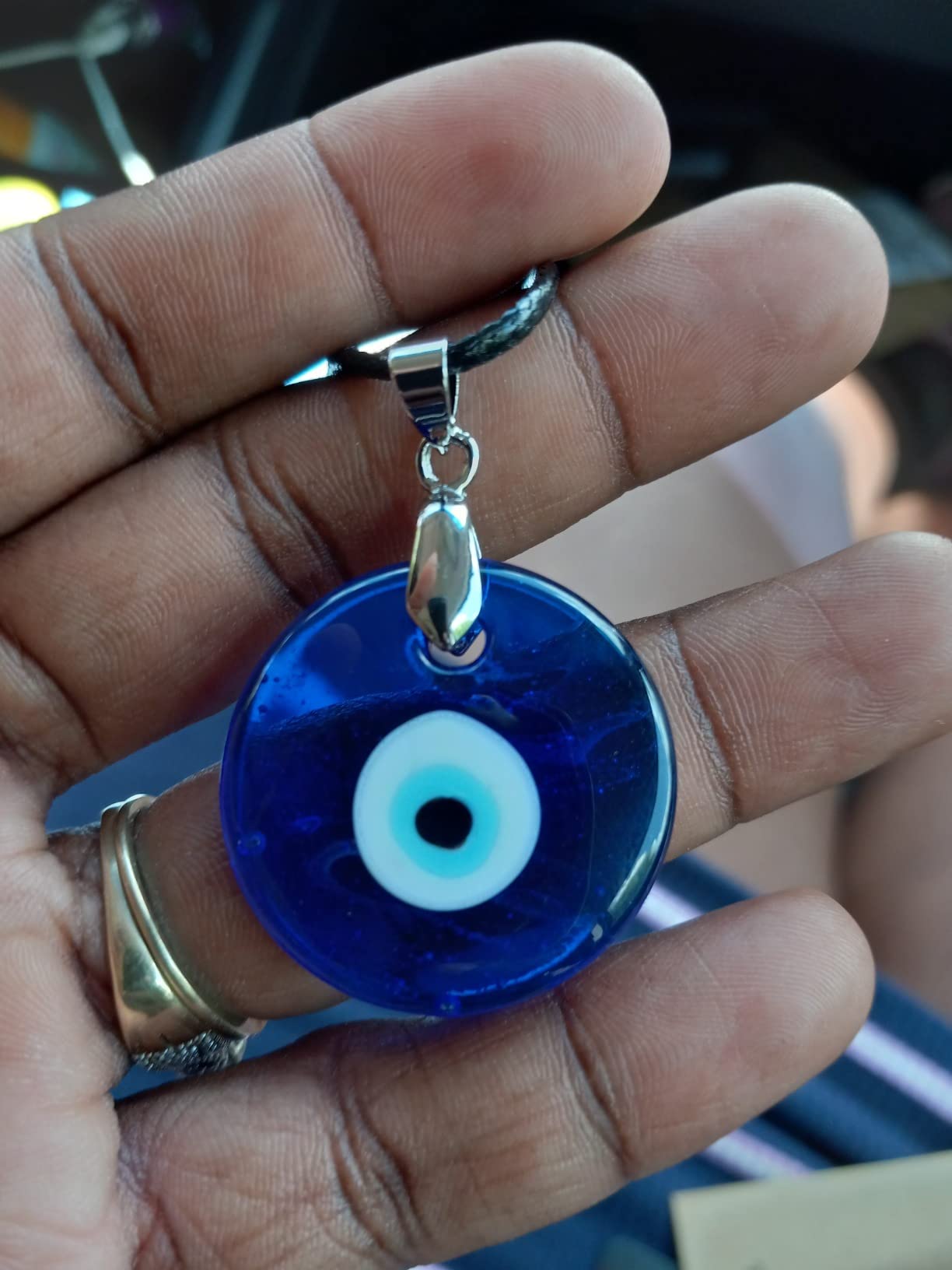Evil Eye Necklace for Women Evil Eye Pendant Necklace Leather Rope Glass Inspirational Jewelry Birthday Gifts customer photo 1