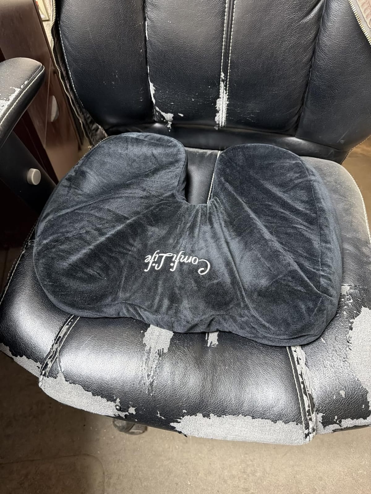 ComfiLife Premium Gel & Memory Foam Seat Cushion - Doctor Recommended Office Chair Cushion, Car Seat Cushion - Chair Cushions for Back & Sciatica Pain Relief - Seat Cushions for Office & Desk (Black) customer photo 2