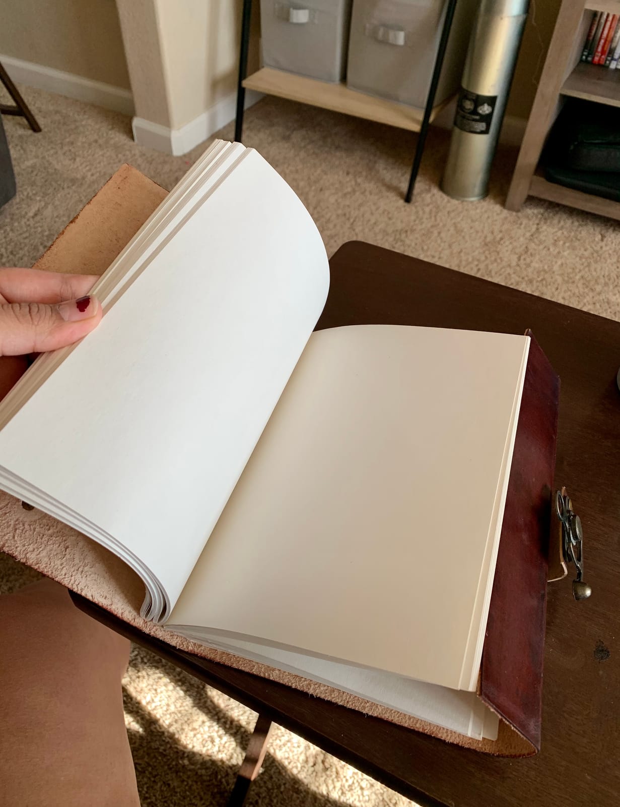 Leather Book of Shadows Journal, Supernatural Notebook with Chakra Gem Stones Healing Crystals and Latch, by AzureGreen (Brown Single Lock) customer photo 1