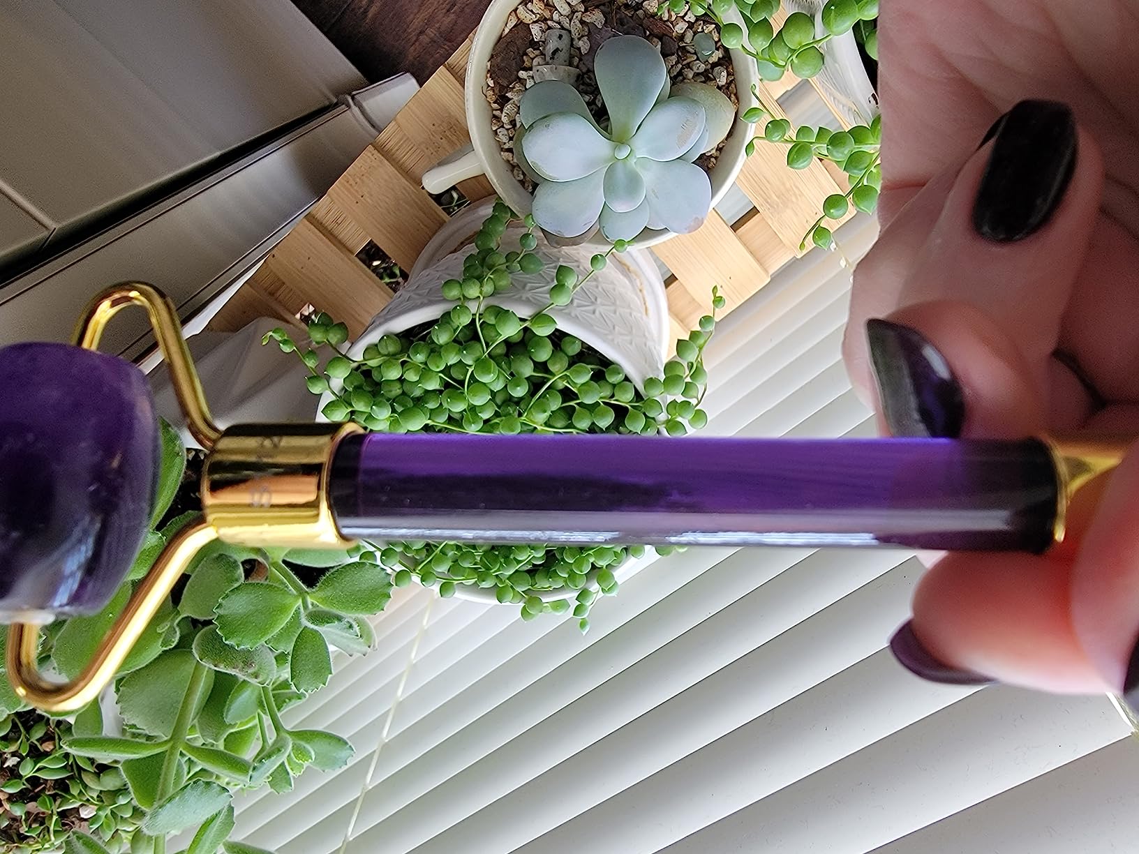 Plum Beauty Amethyst Facial Roller, Reduce under-eye puffiness, dark circle | Minimizes Fine Lines and Wrinkles, Boosts Circulation for Radiant Glow and Skin Benefits customer photo 2