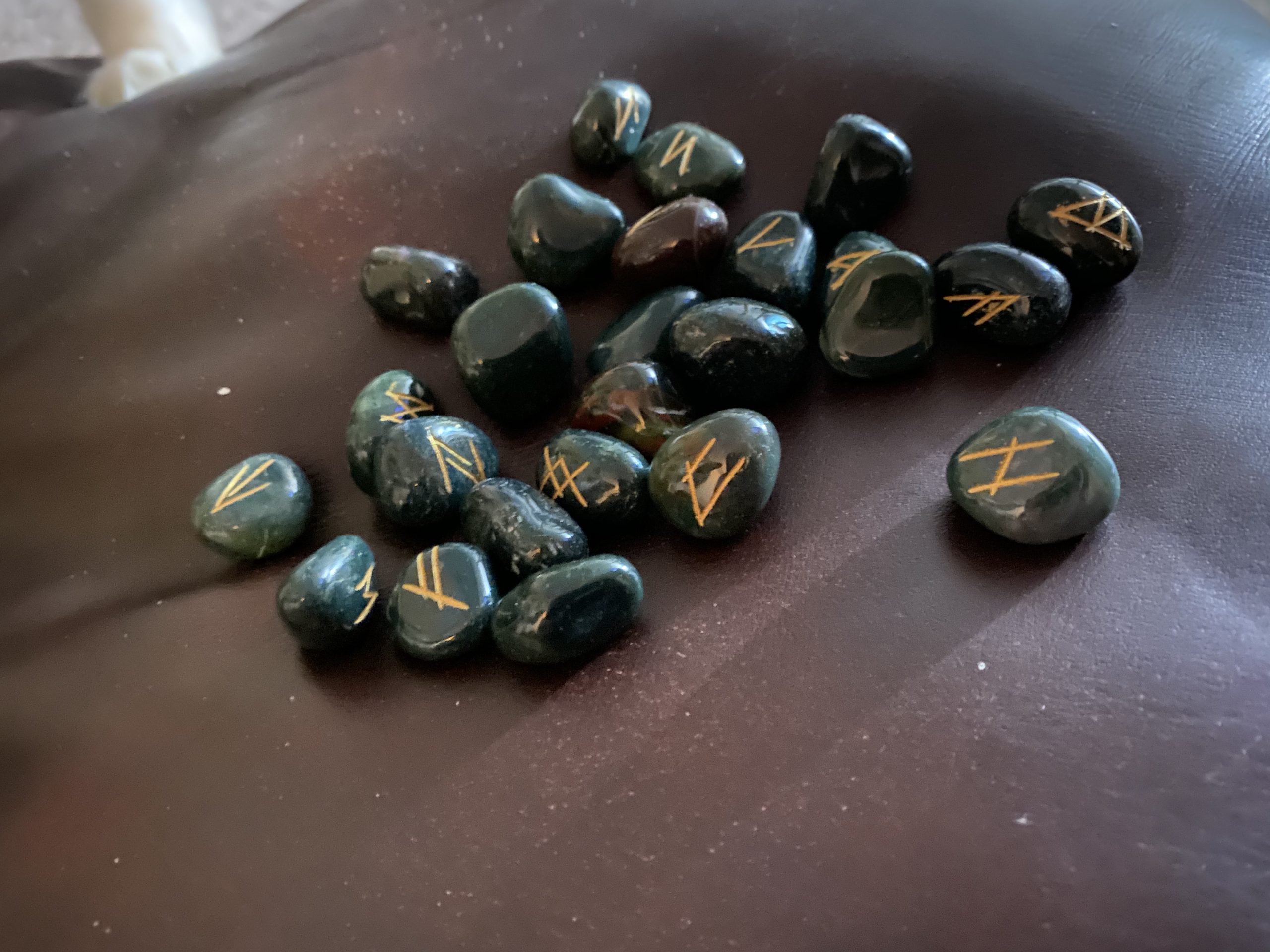 Amazing Gemstone Bloodstone Runes Crystal Runes Set of 25 Engraved Rune Stones with Runes Book PDF customer photo 1