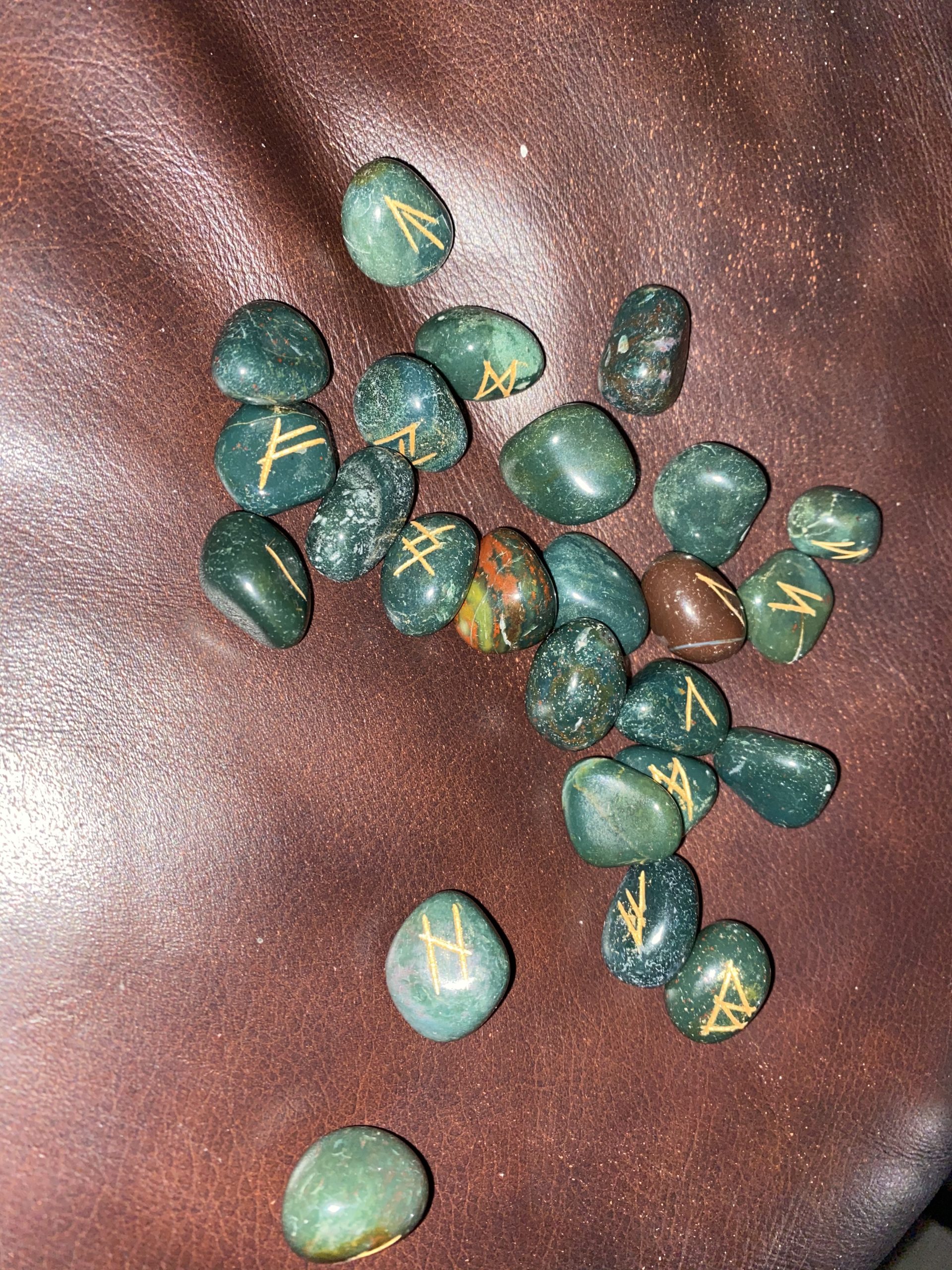 Amazing Gemstone Bloodstone Runes Crystal Runes Set of 25 Engraved Rune Stones with Runes Book PDF customer photo 2