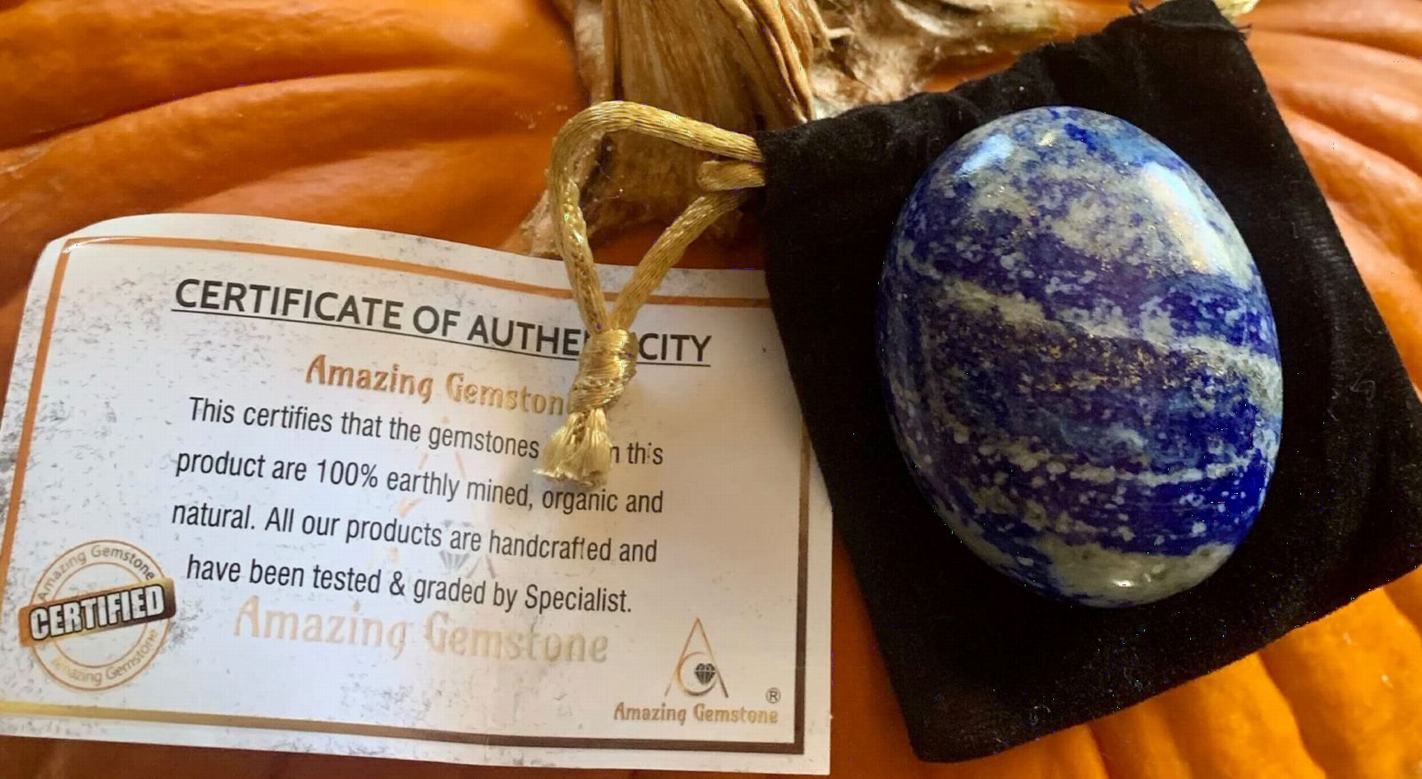 Lapis Lazuli Crystal Palm Stone, 45-50mm Large Meditation Healing Crystal | Natural Healing Stone for Good Luck, Positive Energy, Relaxation and Stress Relief - Gifts for Men Women customer photo 2