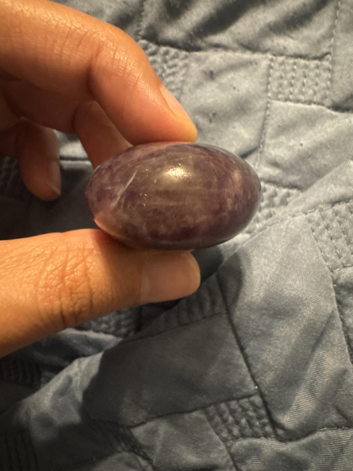 Lepidolite Crystal Palm Stone, 45-50mm Large Meditation Healing Crystal | Natural Healing Stone for Good Luck, Positive Energy, Relaxation and Stress Relief - Gifts for Men Women customer photo 2