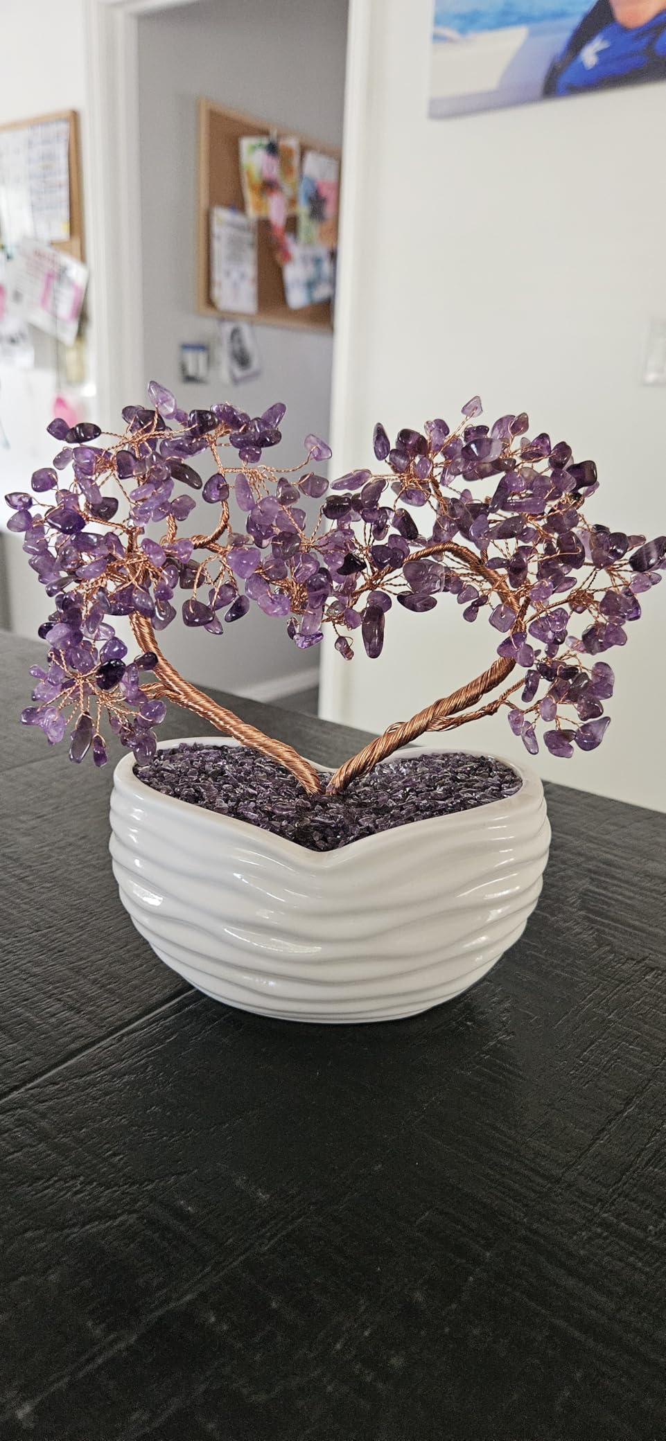 Jovivi Rose Quartz Crystal Heart Money Tree Healing Gemstone Bonsai Tree for Wedding Ceremony Reiki Balancing Energy Meditation Feng Shui Wealth & Good Luck Home Indoor Office Decor 7.87