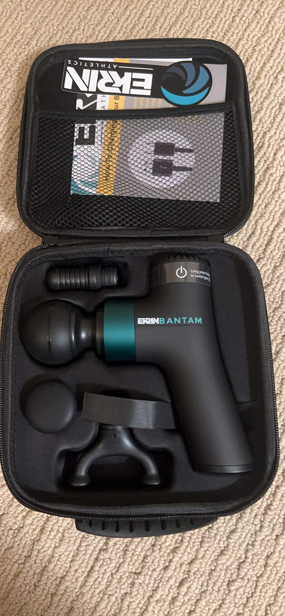 Bantam Mini Massage Gun - Compact Deep Tissue Muscle Massager with Adjustable Speeds & 4 Attachments - Long Battery Life, Lightweight, Travel Friendly customer photo 1