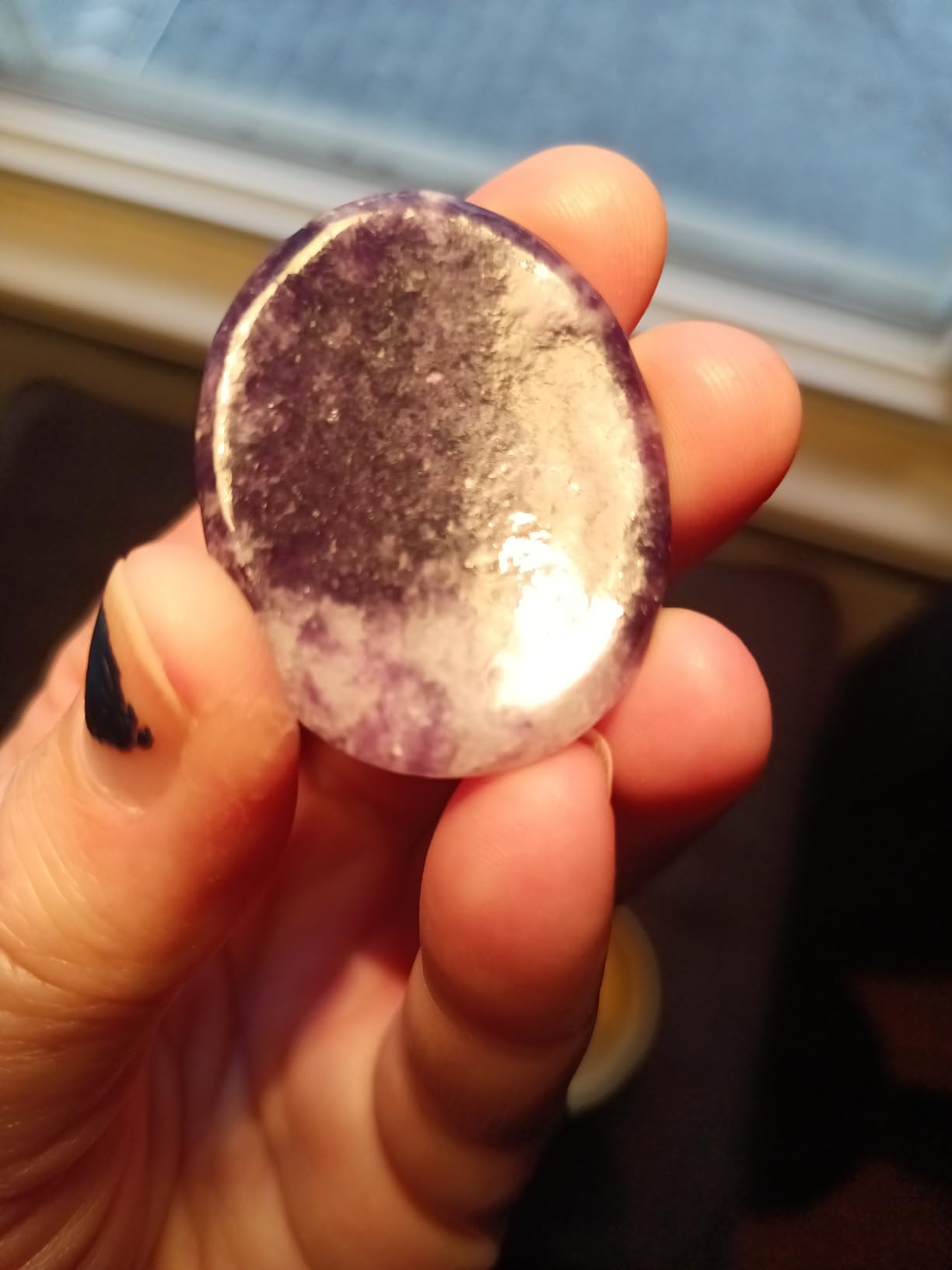 Lepidolite Crystal Worry Stones for Anxiety, 1.5 Inches Healing Crystal | Natural Meditation Healing Stone for Positive Energy, Relaxation and Stress Relief - Crystal Gifts for Men Women customer photo 1