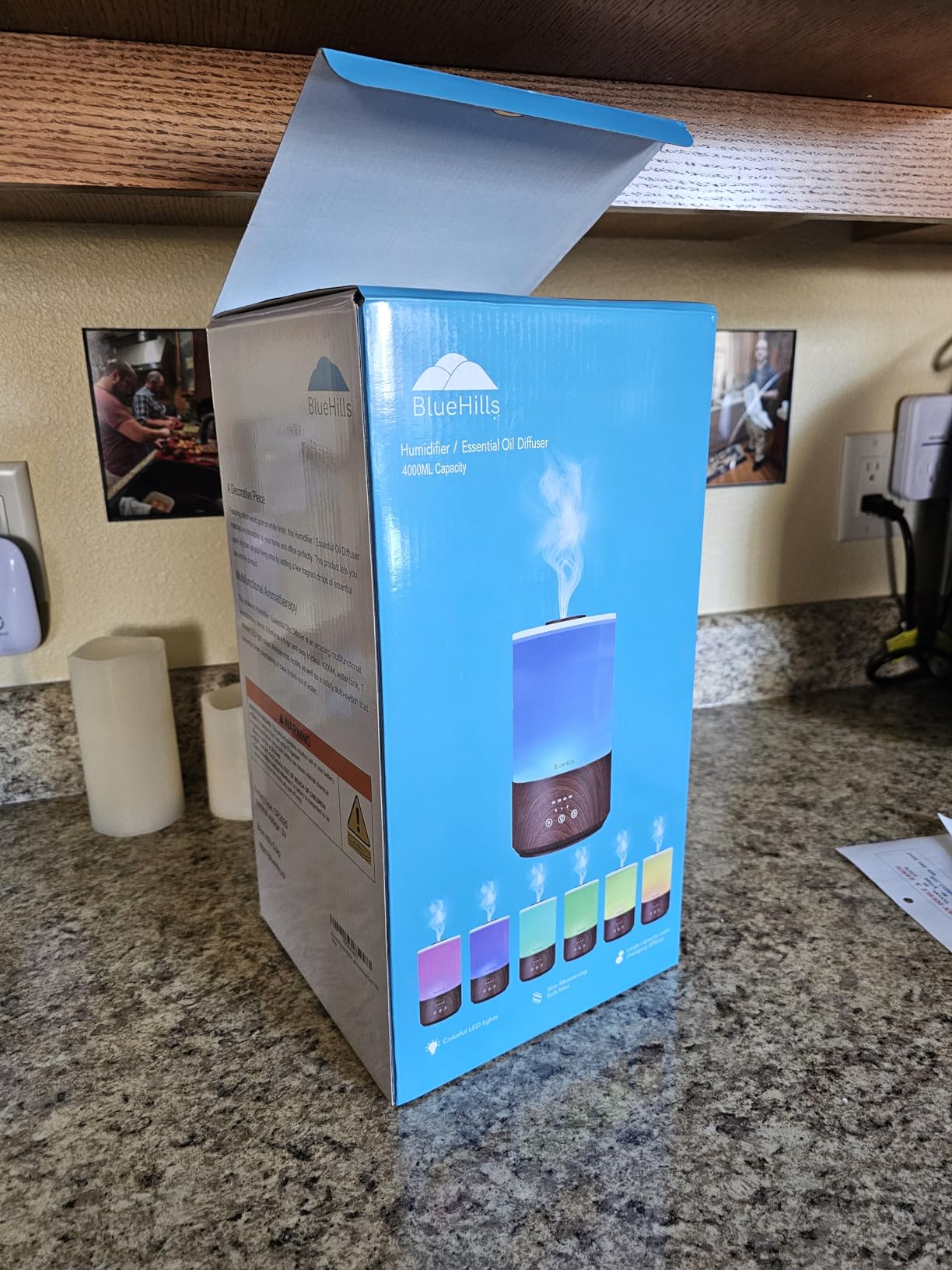 BlueHills 4000 ML Premium 4L Essential Oil Diffuser XL Humidifier Dark Wood | Big Capacity, 50 Hour Runtime, Diffusers with Timer/Remote, 1 Gallon XL for Large Room, Cool Mist Humidifier for Bedroom customer photo 2