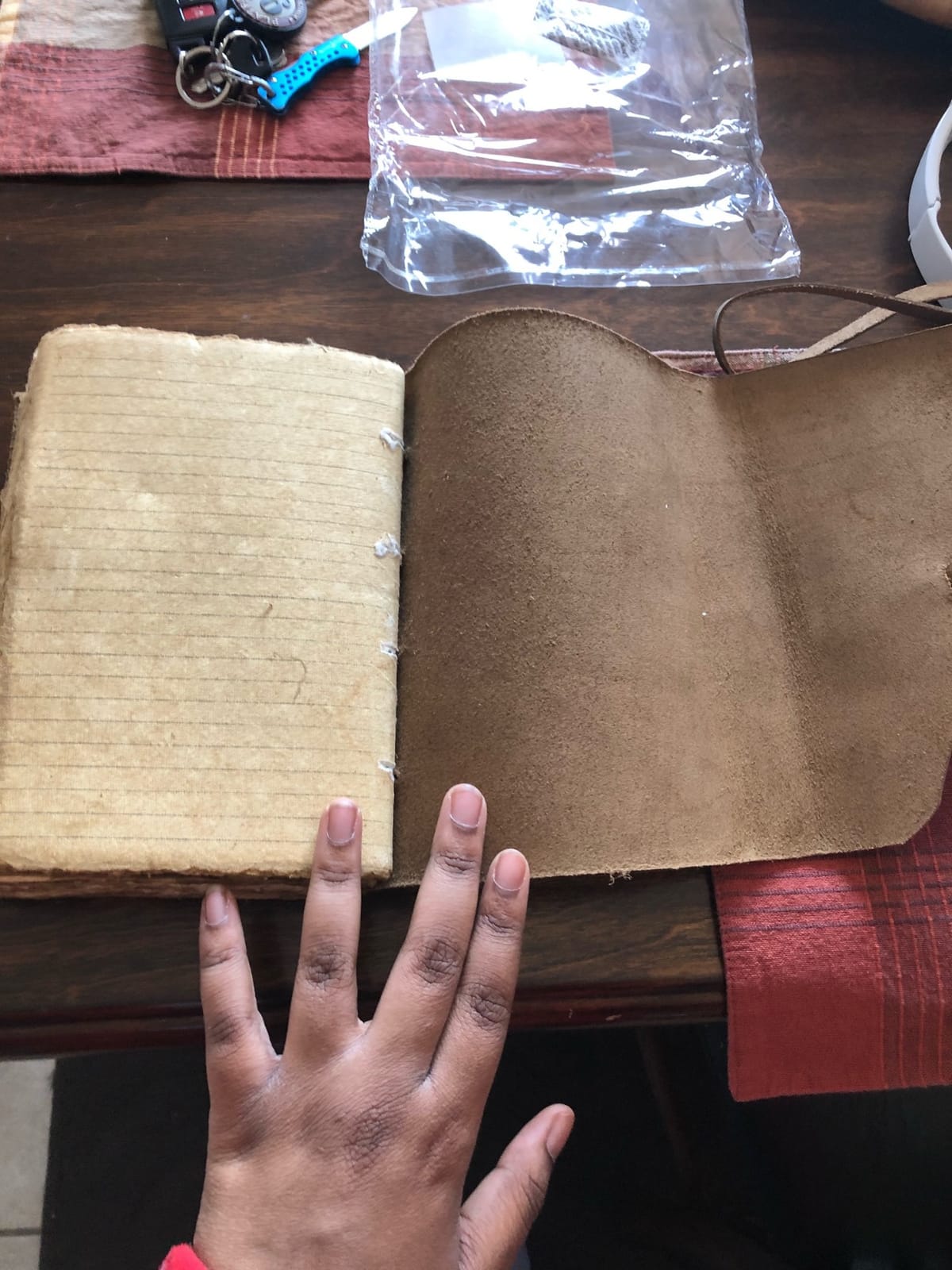 Vintage Leather Journal Lined Pages with Key - Antique Handmade Deckle Edge Vintage Paper Leather Bound Journal - Book of Shadows Journal - Leather Sketchbook - Drawing Journal - Great Gift customer photo 2