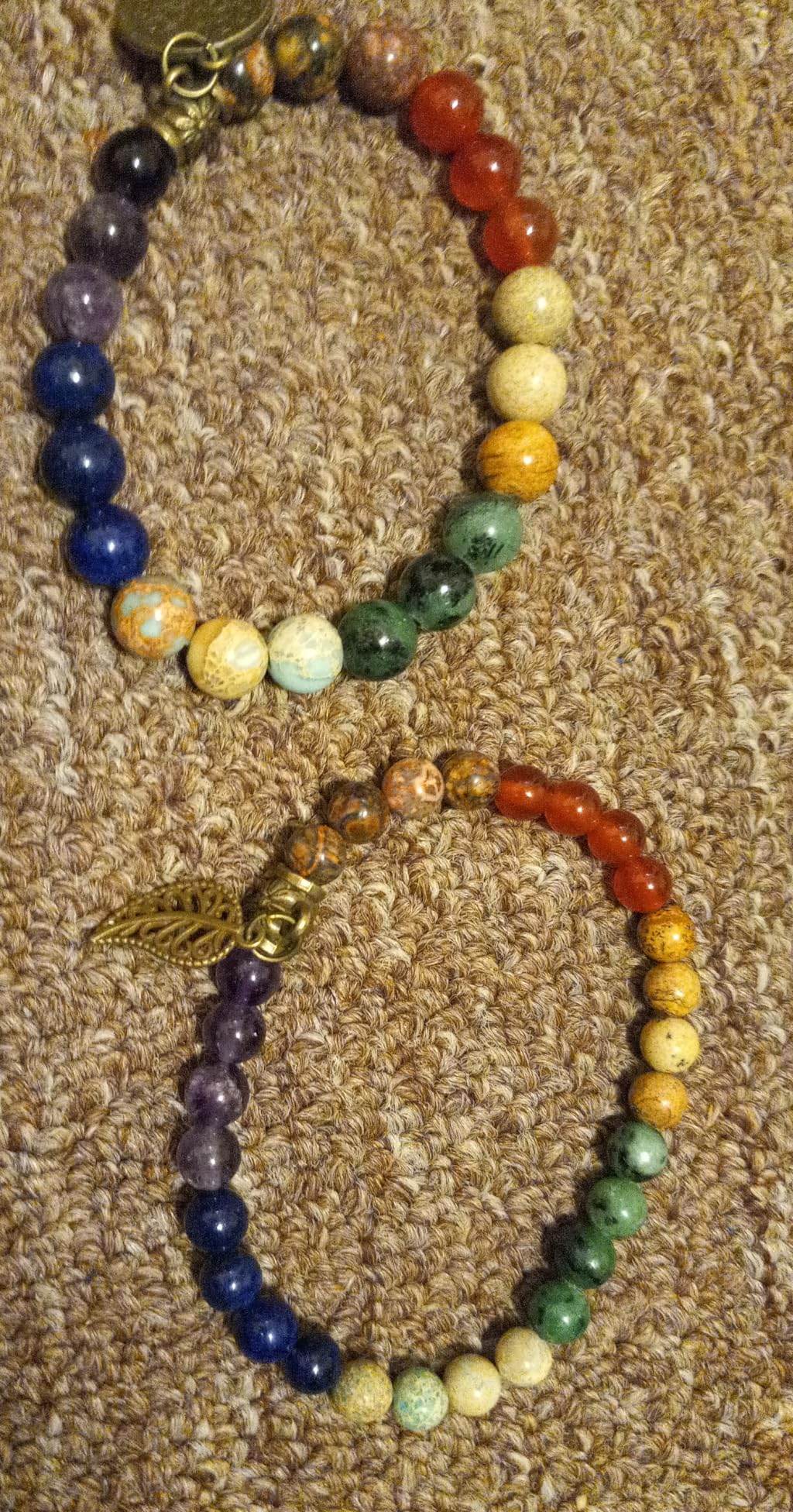 Natural Semi Precious Gemstone beads bracelet for women - Life Tree and Leaf Charm Energy Reiki Crystal Stretch Bracelets customer photo 2