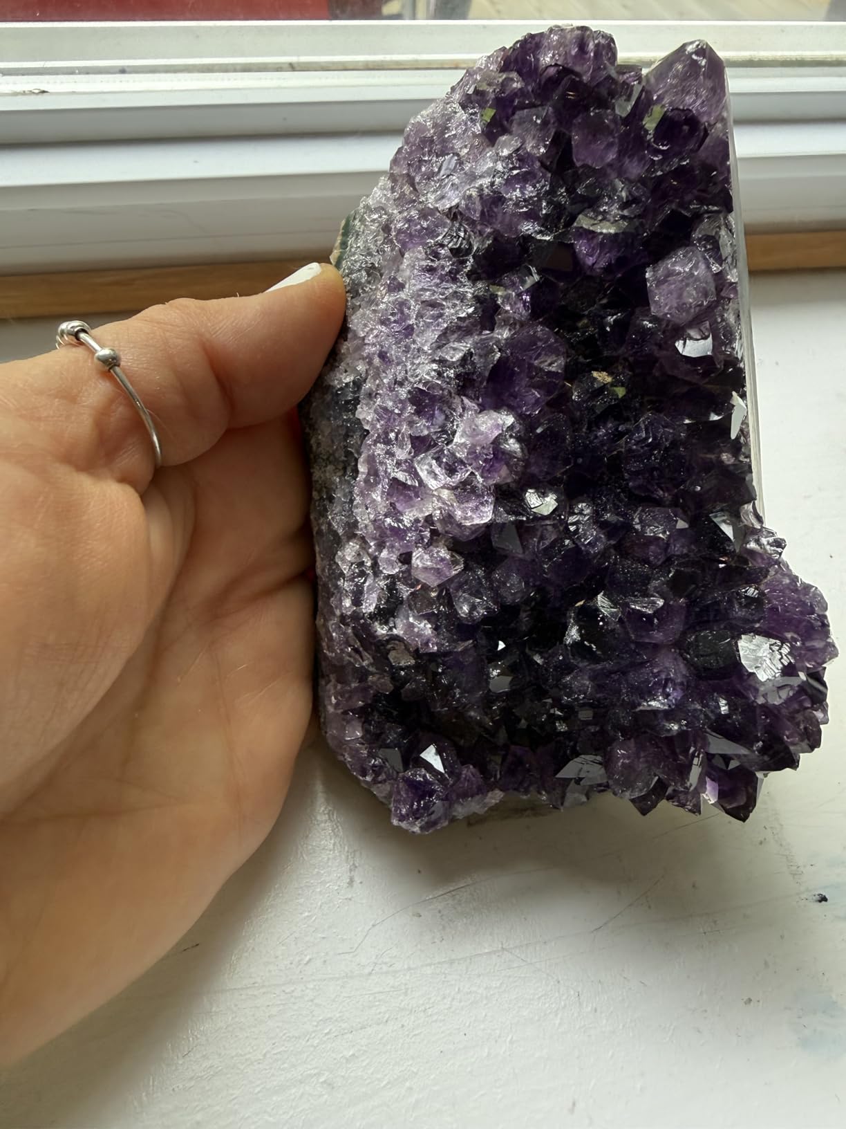Raw Amethyst Stones and Crystals Rock, Healing Crystals(0.11Lb) | Natural Amathesis Crystal Clusters, Geodes with Crystals, Cuarzo Amatista Original, Real Amethyst Crystals Geode, Gemstones customer photo 2