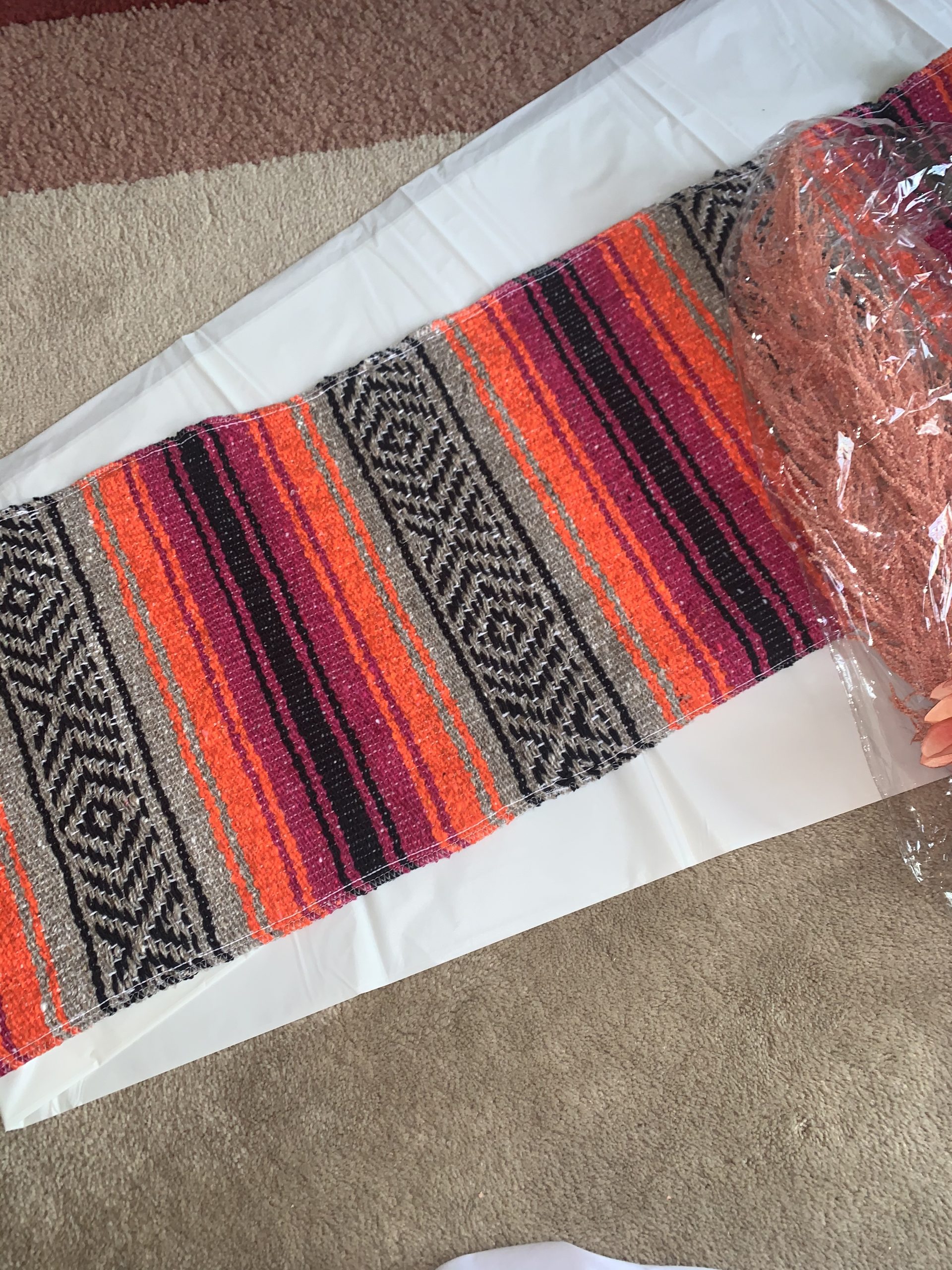 Zulay Home Authentic Mexican Blankets - Hand Woven Yoga Blanket & Outdoor Blanket - Artisanal Boho Blanket & Car Blanket for Beach, Picnic, Camping, or Home Throw Blanket (Red Pink) customer photo 2