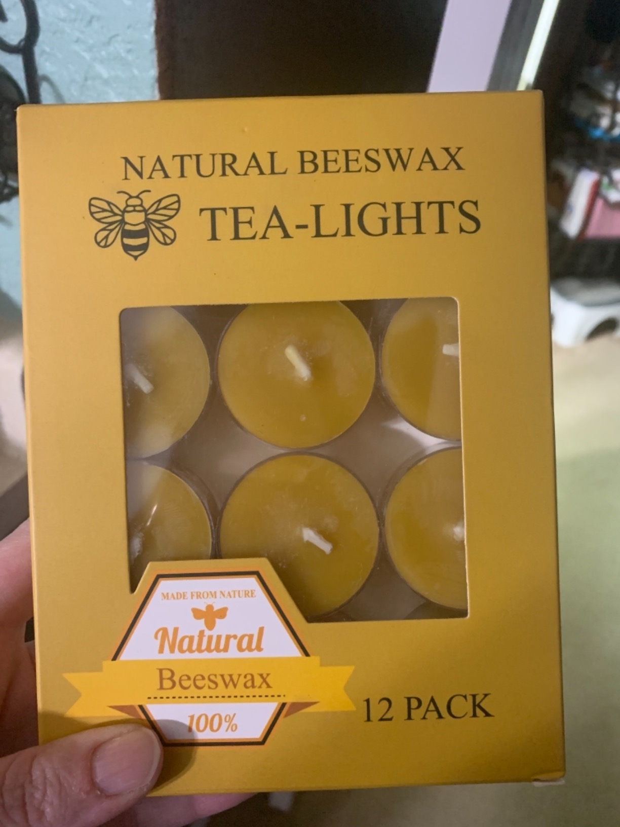 Natural Yellow Beeswax Tealight Candles - 12pcs - Organic Candle Natural Scent Smokeless Clean Burning, 100% Pure Beeswax customer photo 1