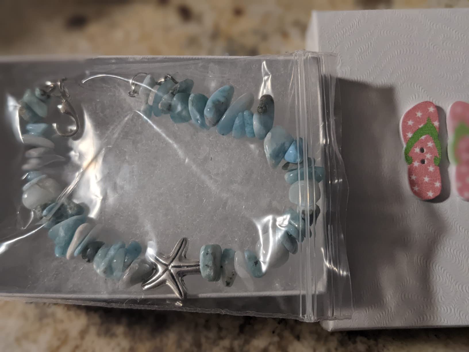 Larimar Stone Bracelet Starfish Charm - Handcrafted Spiritual Healing Jewelry customer photo 1