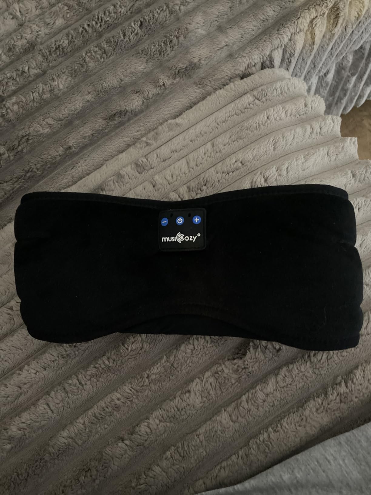 MUSICOZY Sleep Headphones Bluetooth 5.4 Sleep Eye Mask with HD Speakers | Soft Cotton Fabric, Flat Design, 14 Hours Playtime, Washable Headband Style for Side Sleepers, Travel Meditation Relaxation customer photo 2