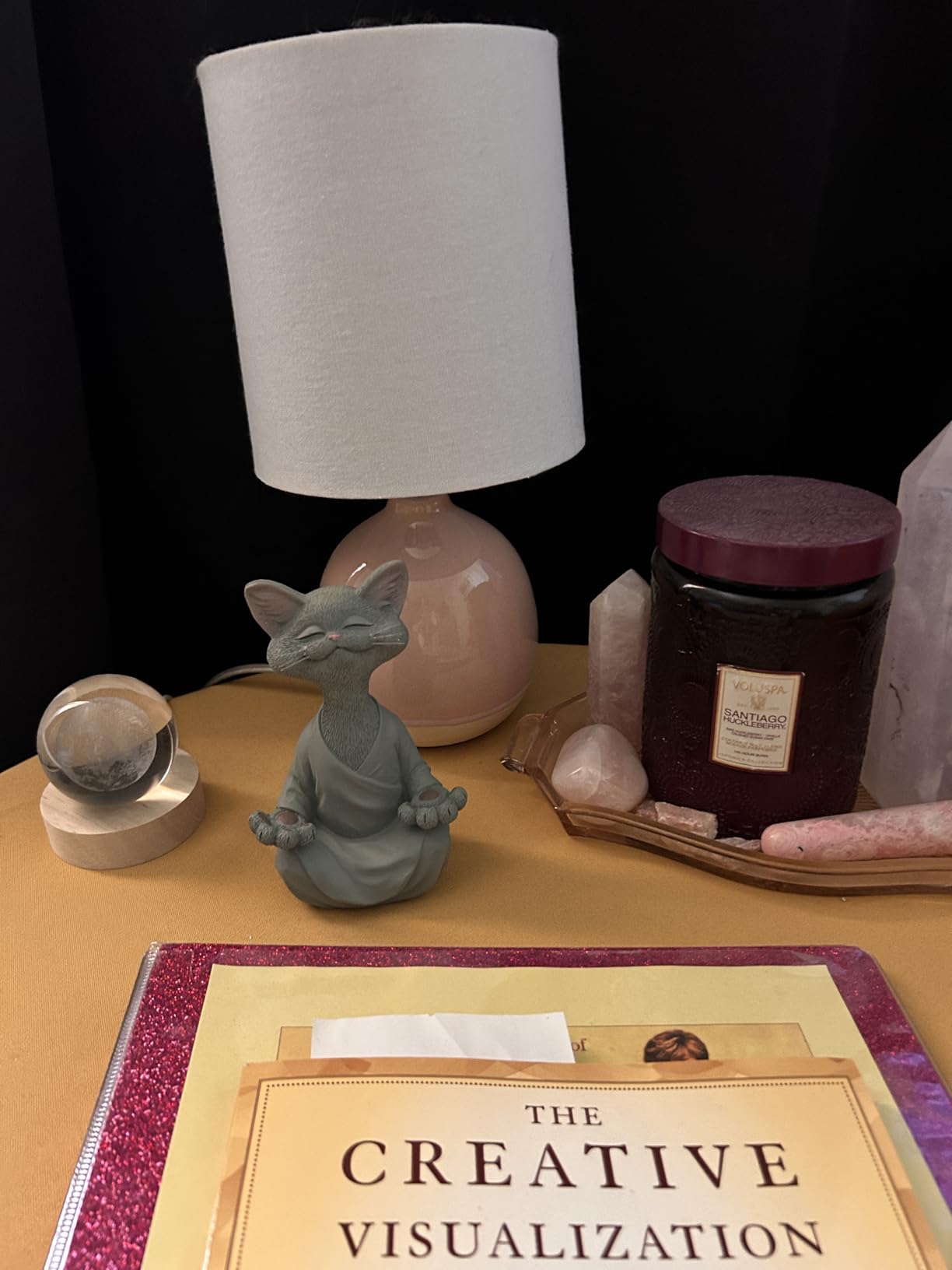 Meditating Happy Cat Statue - Zen Mindfulness Decor for Cat Lovers customer photo 2