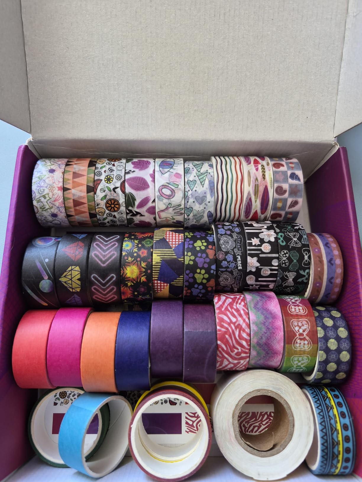 KUNMINGER 40 Rolls Washi Tape Set - 15 mm Wide Colored Decorative Tape for DIY Crafts, Junk Journal Supplies, Scrapbooking Supplies, Bullet Journals, Planners, Party Decorations customer photo 1