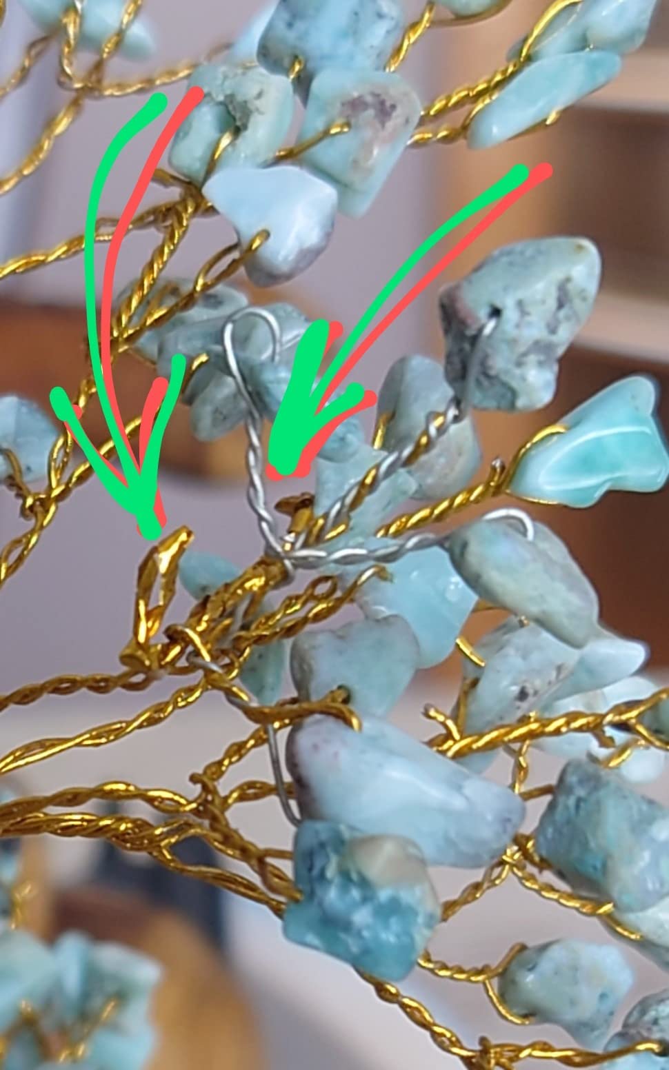 Larimar Tree of Life Crystal Tree for Meditation, Healing, and Home Decor | Larimar Gemstones with Natural Wooden Base Crystal Gift for Christmas - Spiritual Energy Decor for Balance and Harmony customer photo 2