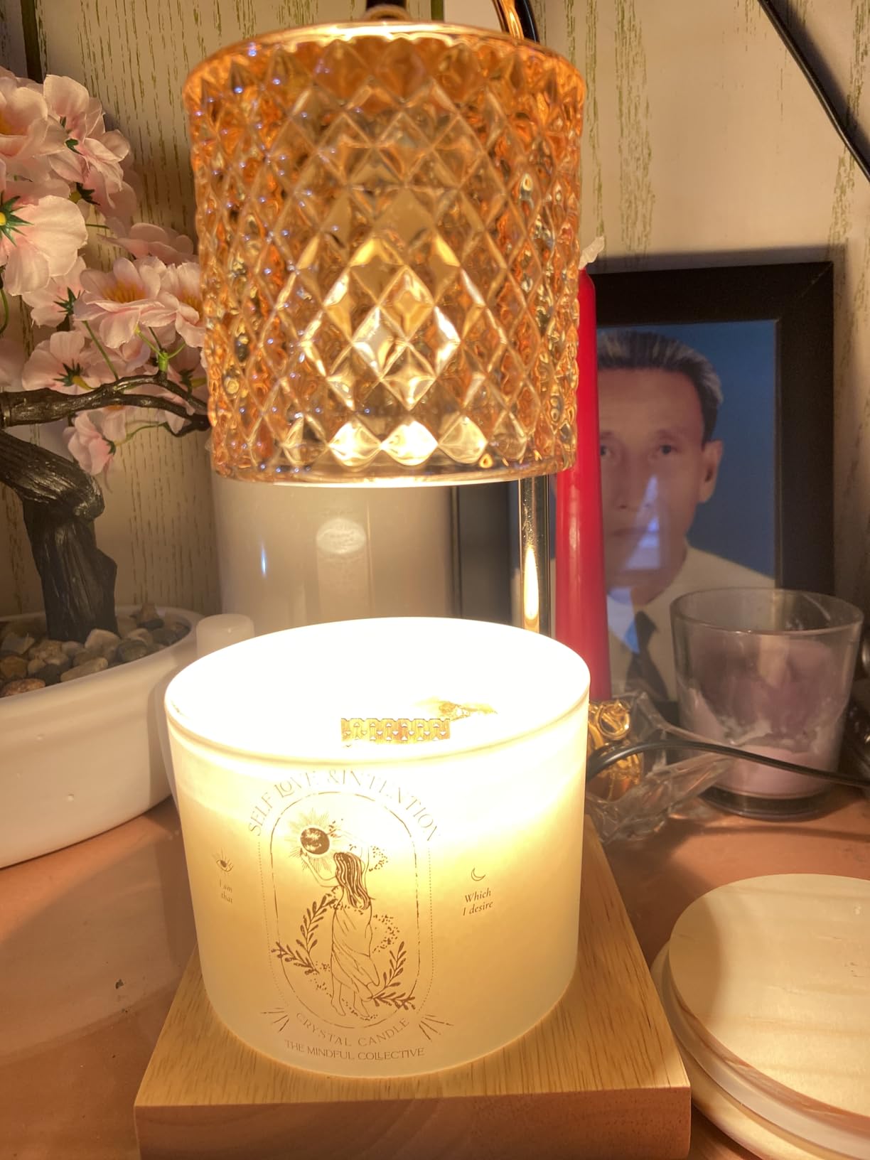 Large Crystal Candles for Women - 12oz Soy Wood Wick Candles that Crackle. Scented, Non-Toxic, Luxury Aromatherapy. Unique Meditation Spiritual Gifts for Women customer photo 1