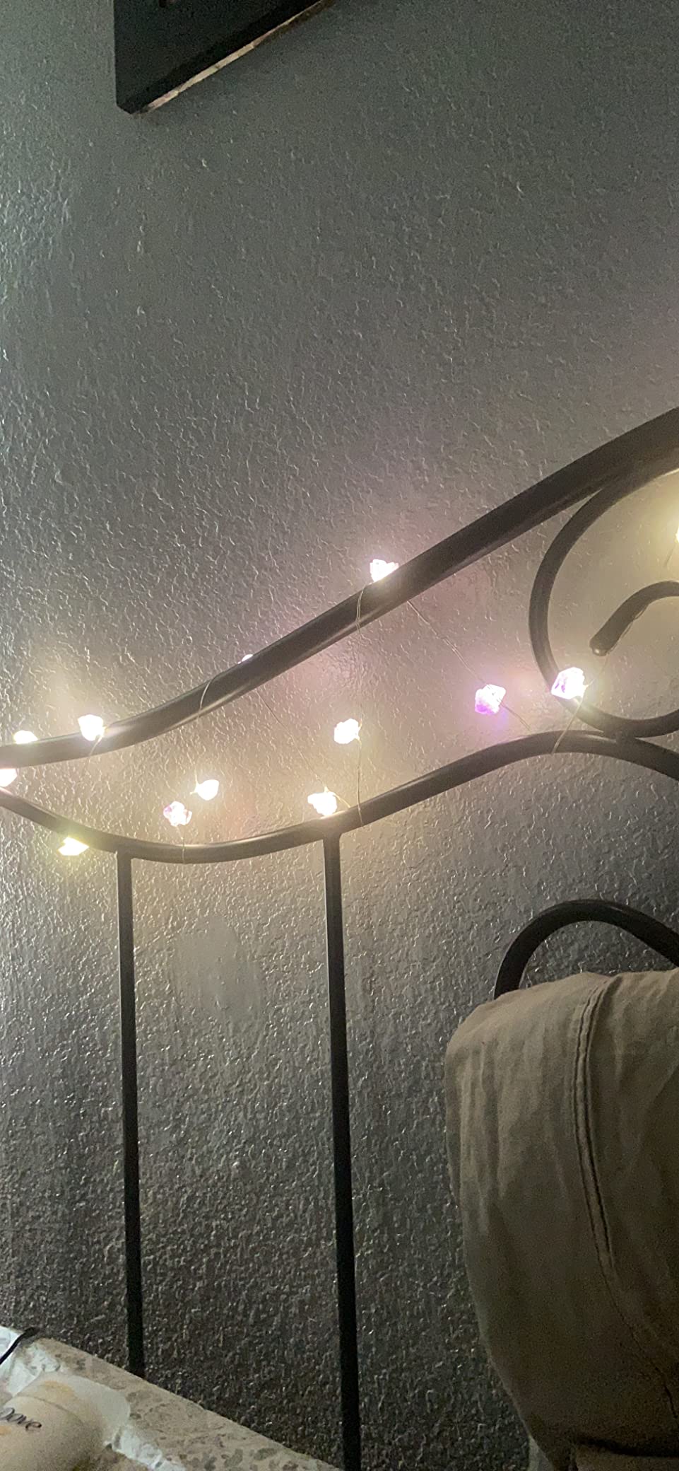 Genuine Amethyst Crystal Fairy Lights, Natural Healing 20 Raw Stones String of Lights 6.5ft Remote Control USB Plug in for Reiki Ornaments Bedroom Wedding Decoration customer photo 2