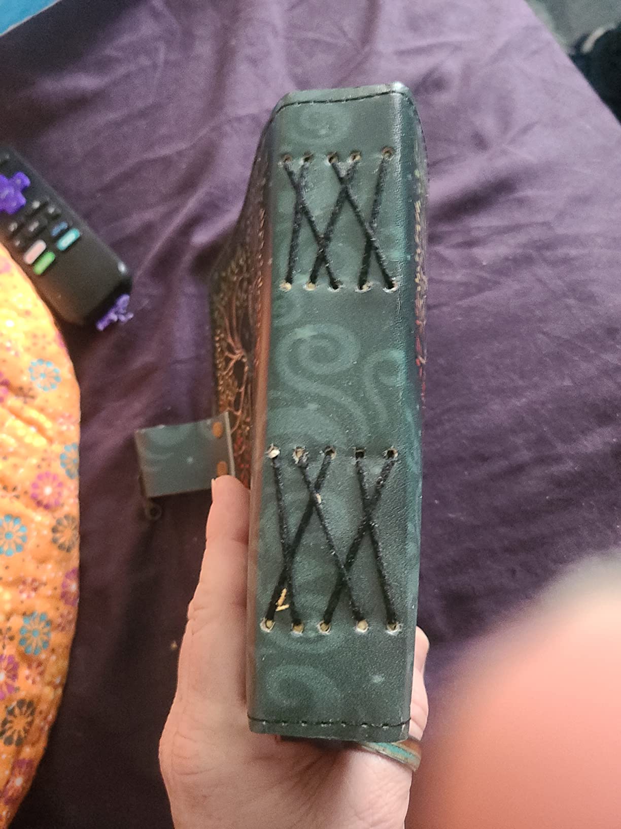 Blank Spell Book Of Shadows Journal With Lock Clasp Prop Vintage Handmade Leather Diary Embossed Prayer Pagan Antique Witchcraft Supplies Wiccan Notebook Daily Witch Gifts Mystic Greek Mythology Goddess (7x5) customer photo 2