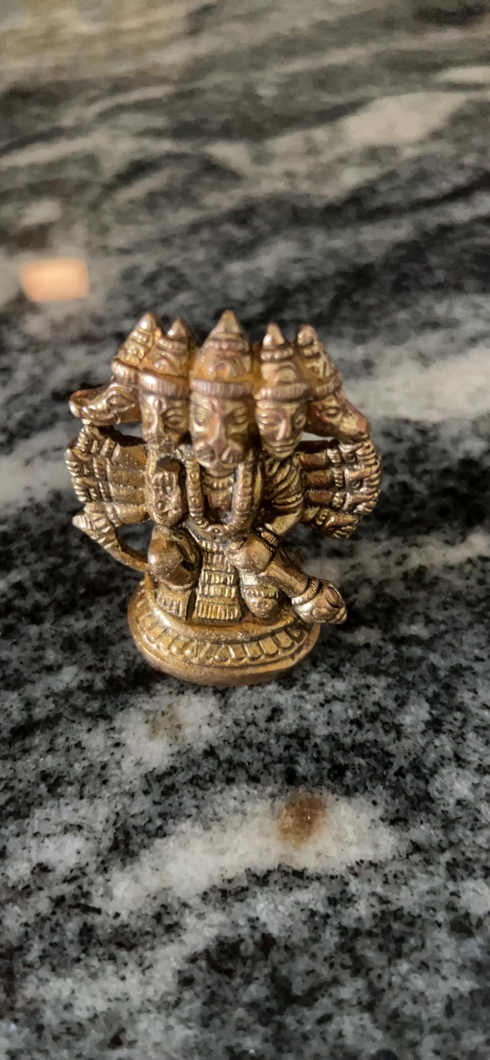 eSplanade Brass Panchmukhi Hanuman Anjaneya Pavan Putra Bajrangbali Idol Murti Moorti Statue (2.5 Inch) customer photo 1