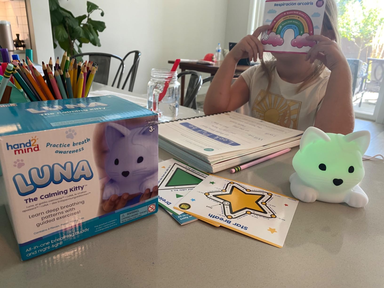 hand2mind PAWZ the Calming Pup, Learn Deep Breathing, Rechargeable Animal Night Light, Kids Anxiety Relief, Mindfulness for Kids, Calm Down Corner Supplies, Social Emotional Learning Activities customer photo 2