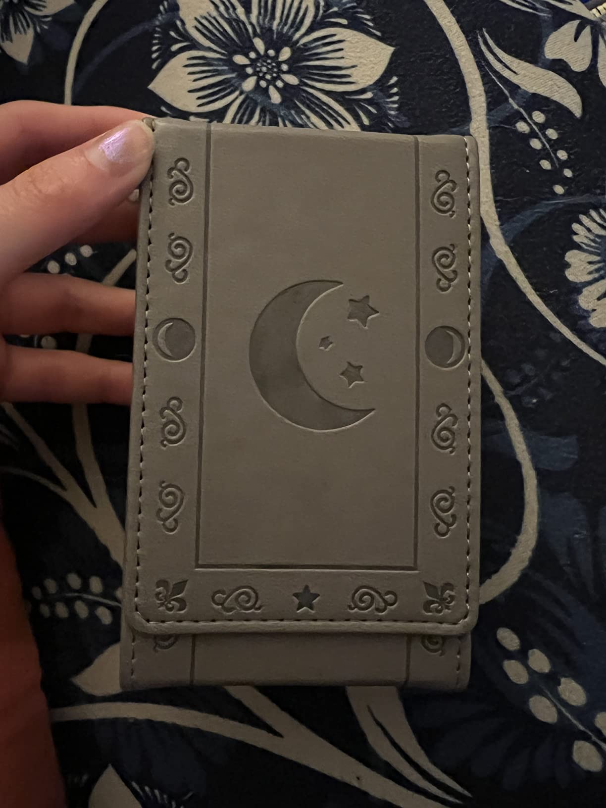 Leather Tarot Card Case/Holder - Grey - For Most Standard Size Tarot Cards (Fits Deck size with Box measuring 4.875 x 2.875 x 1.25) - Moon Design customer photo 2