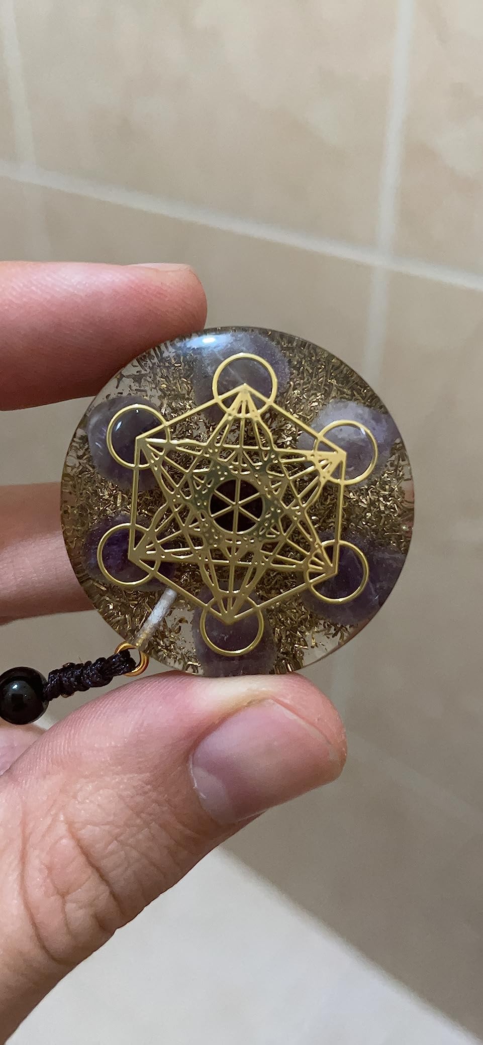 Day Day Up Metatron's Cube Orgonite Pendant Resin Necklace | Energy Orgone, 26.38