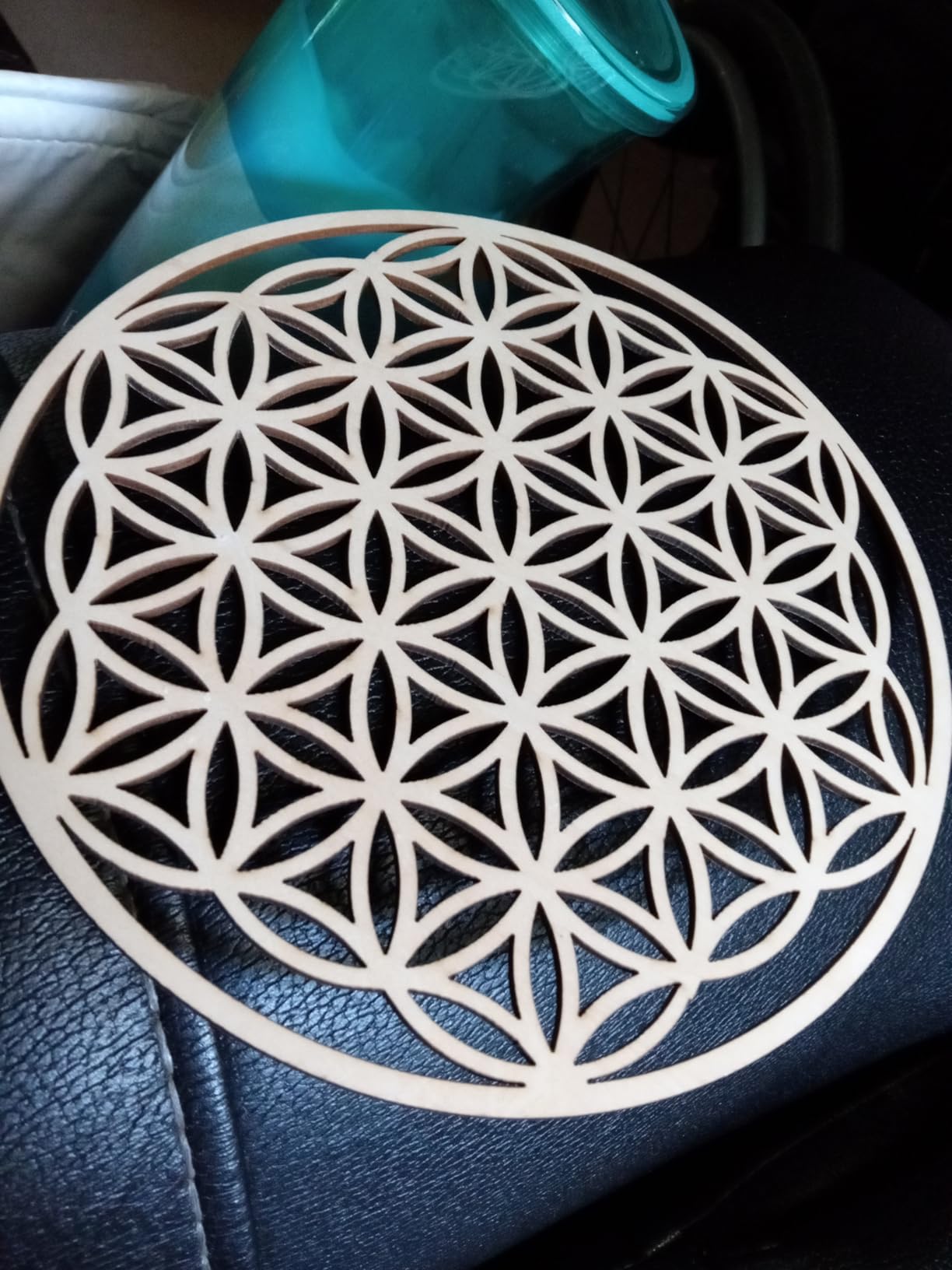 Flower of Life Wood Crystal Grid Altar Chakra Crystal Healing Sacred Geometry Metatron's Cube Witchcraft (B) customer photo 1