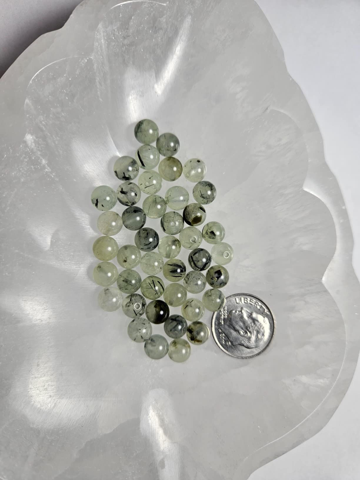 70PCS Natural 8MM Healing Gemstone, Prehnite Energy Stone Round Loose Beads, Semi-Precious Crystal Beads with Free Elastic String for Jewelry Making DIY customer photo 1