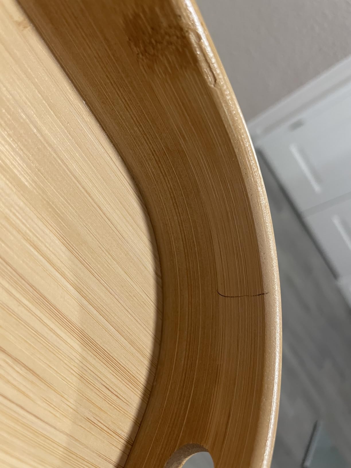 Dicunoy Set of 2 Bamboo Serving Tray, Solid Wood Breakfast Tray with Handles and Arc Angles, Large Size for Food, Dinner, Tea, Coffee, Bar, Parties, 15.6