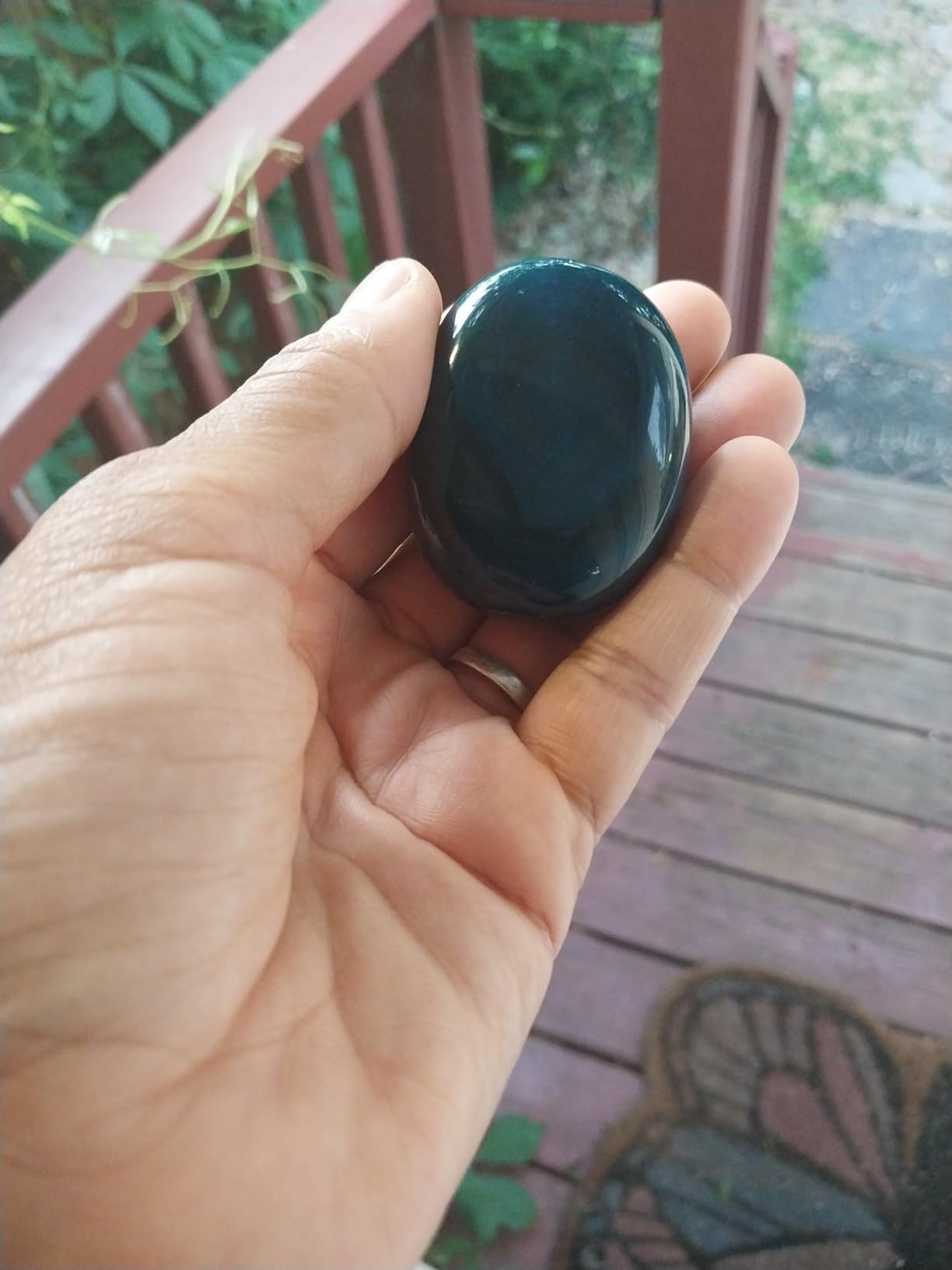 Angelite Crystal Palm Stone, 45-50mm Large Meditation Healing Crystal | Natural Healing Stone for Good Luck, Positive Energy, Relaxation and Stress Relief - Gifts for Men Women customer photo 1