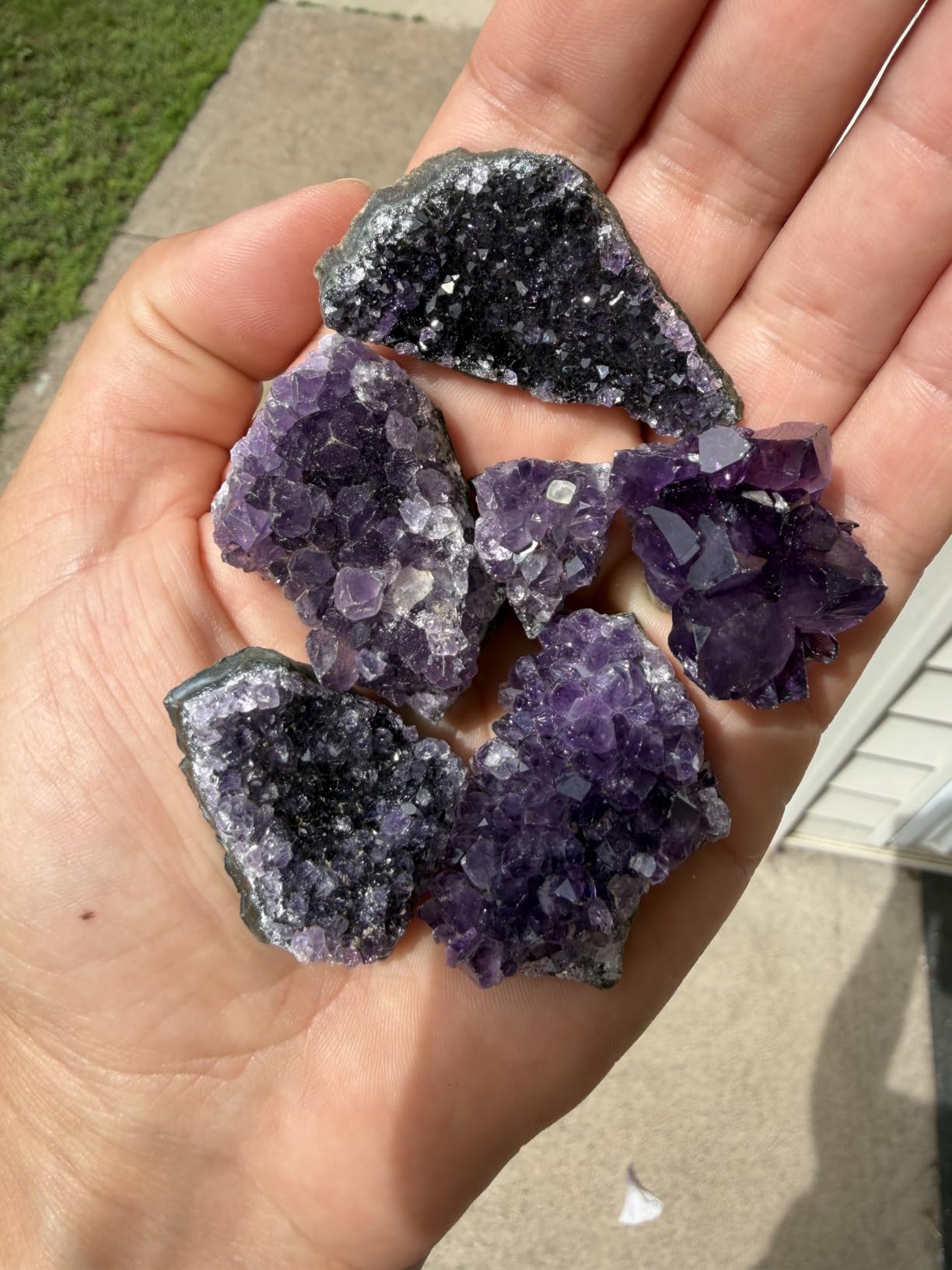 JIC Gem Amethyst Clusters Natural Raw Amethyst Geode Rock Healing Crystals Cluster Witchcraft Gemstone Specimen customer photo 1