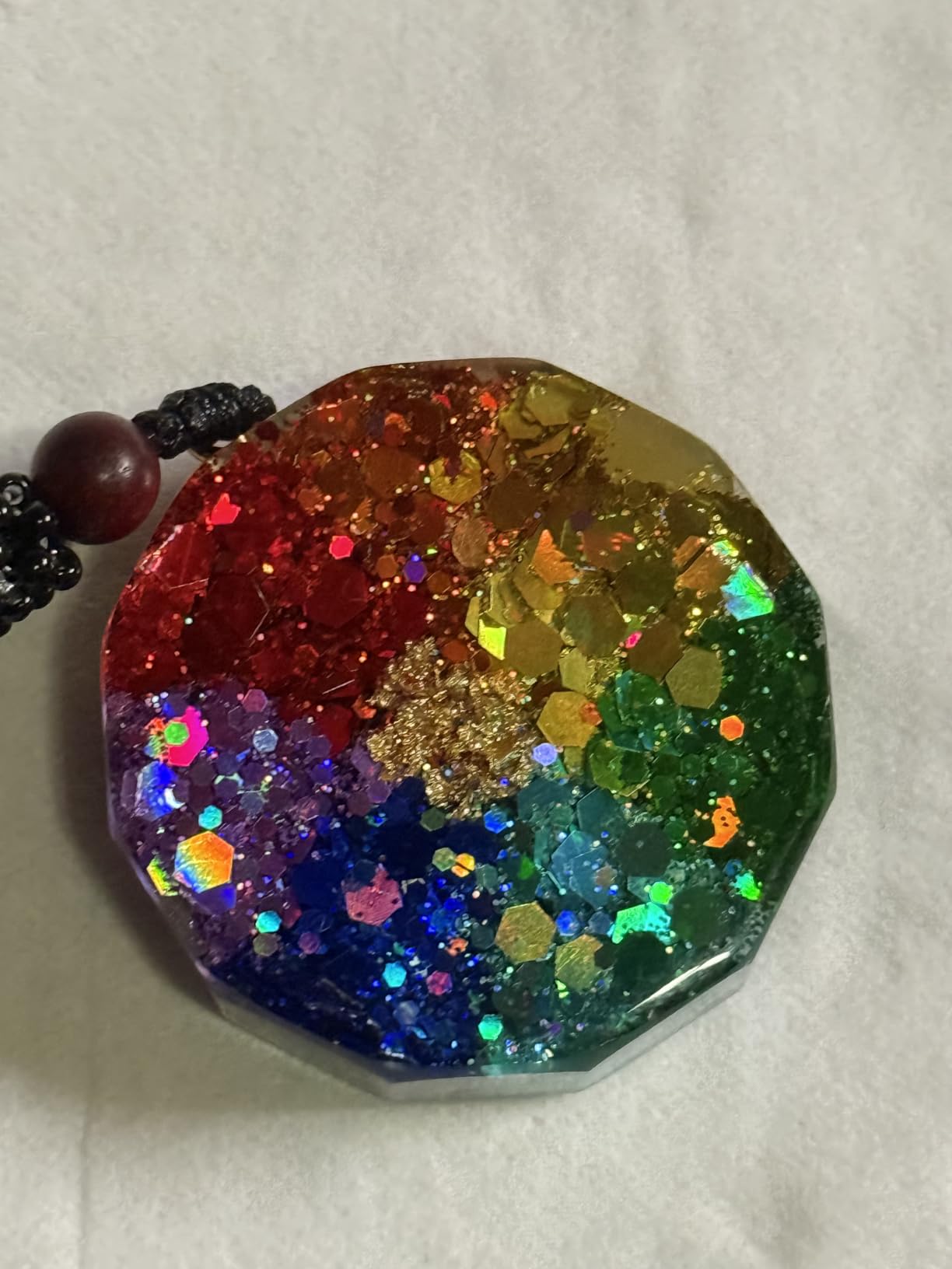 Orgonite Pendant Om Symbol Luminous Necklace customer photo 2