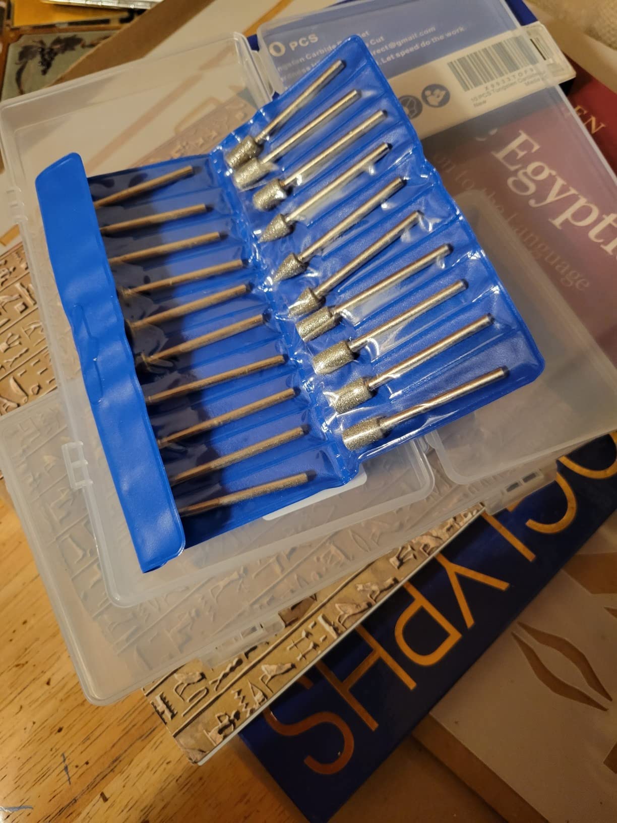 shengbenhao 20Pcs 120 Grit Diamond Grinding Bits Compatible with Dremel | Diamond Drill Bits with 1/8