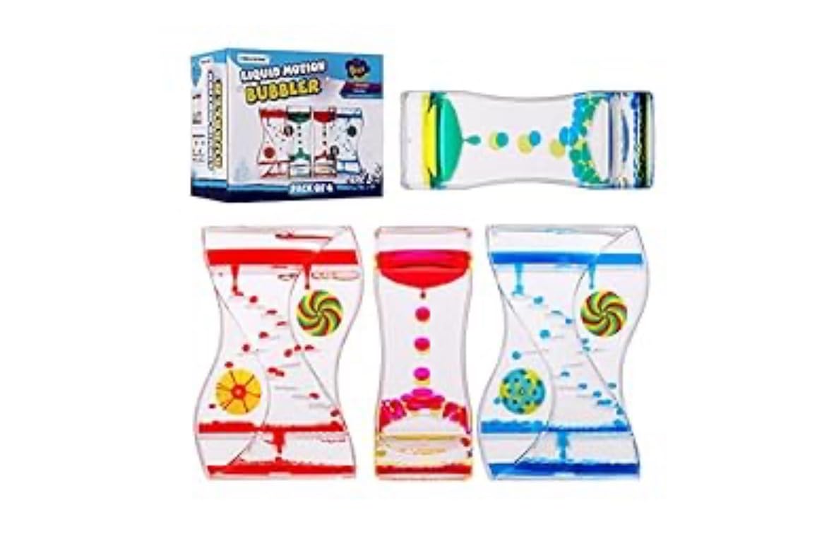 XINBAOHONG Liquid Motion Bubbler Sensory Toy for Kids and Adults 4-Pack, Calming Stress Relief Fidget Toys for ADHD Autism, Office Desk Decor customer photo 2