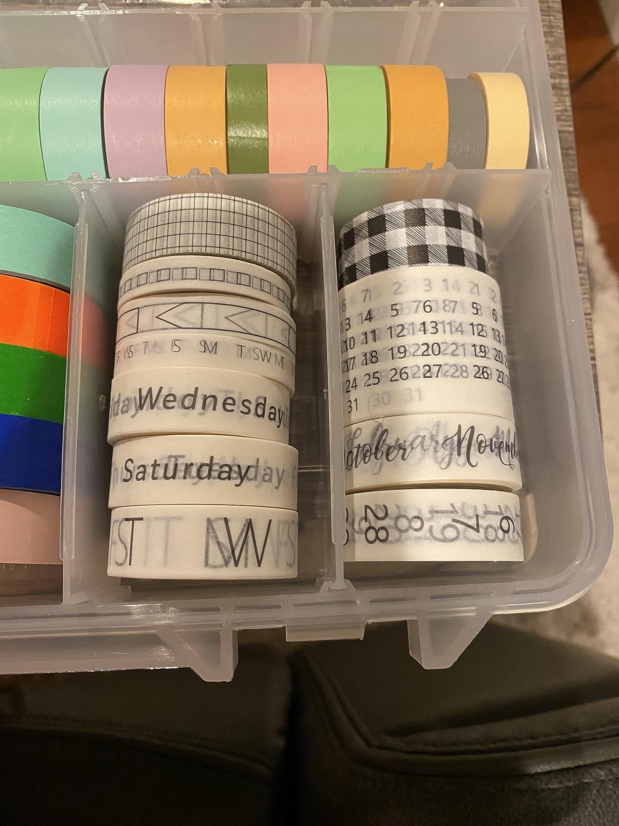 Chuangdi 9 Rolls Calendar Washi Tape Set, White | Vintage Day Week Month Date Number Calendar Washi for Journaling, Planner Decoration, Journal Labels, Arts Crafts customer photo 1