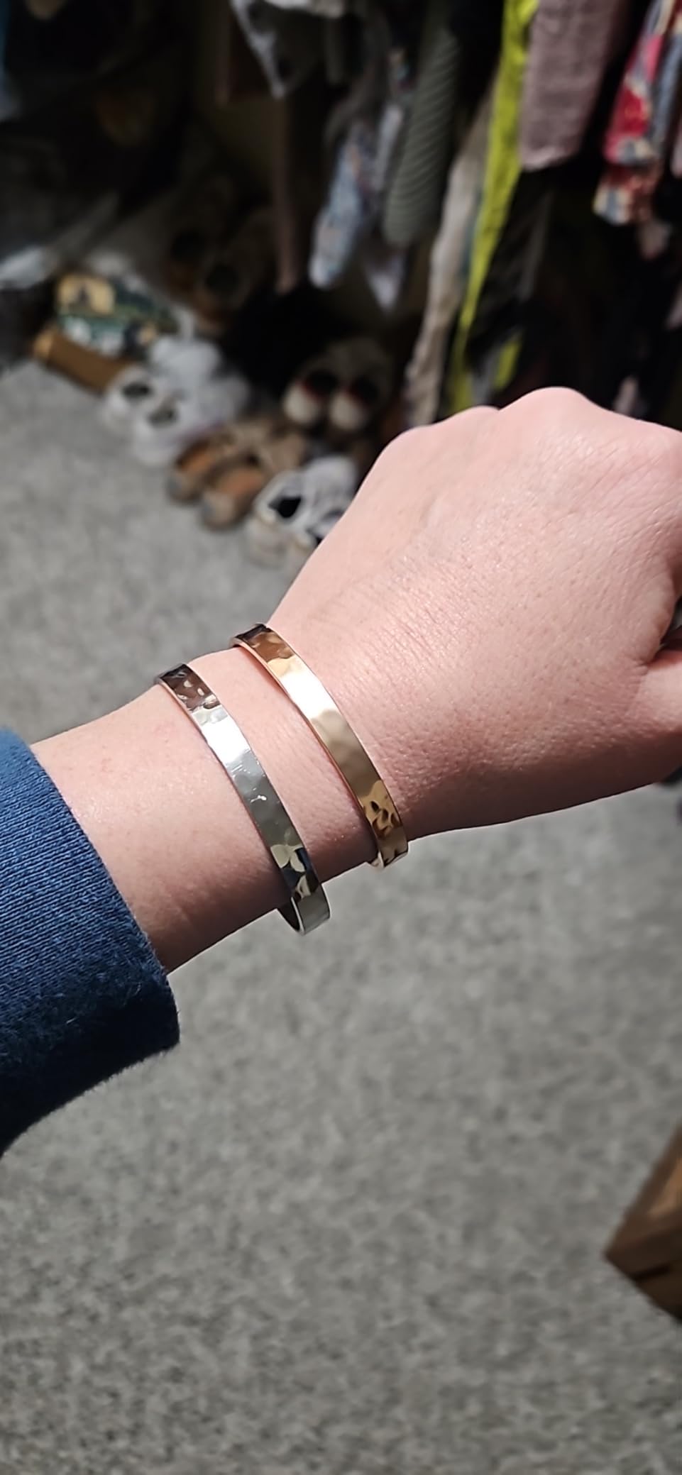Bracelets for Women - 100+ Meaningful Engraved Messages - Solid 316L Surgical Stainless Steel Cuff Bracelet - Gift Ready customer photo 2