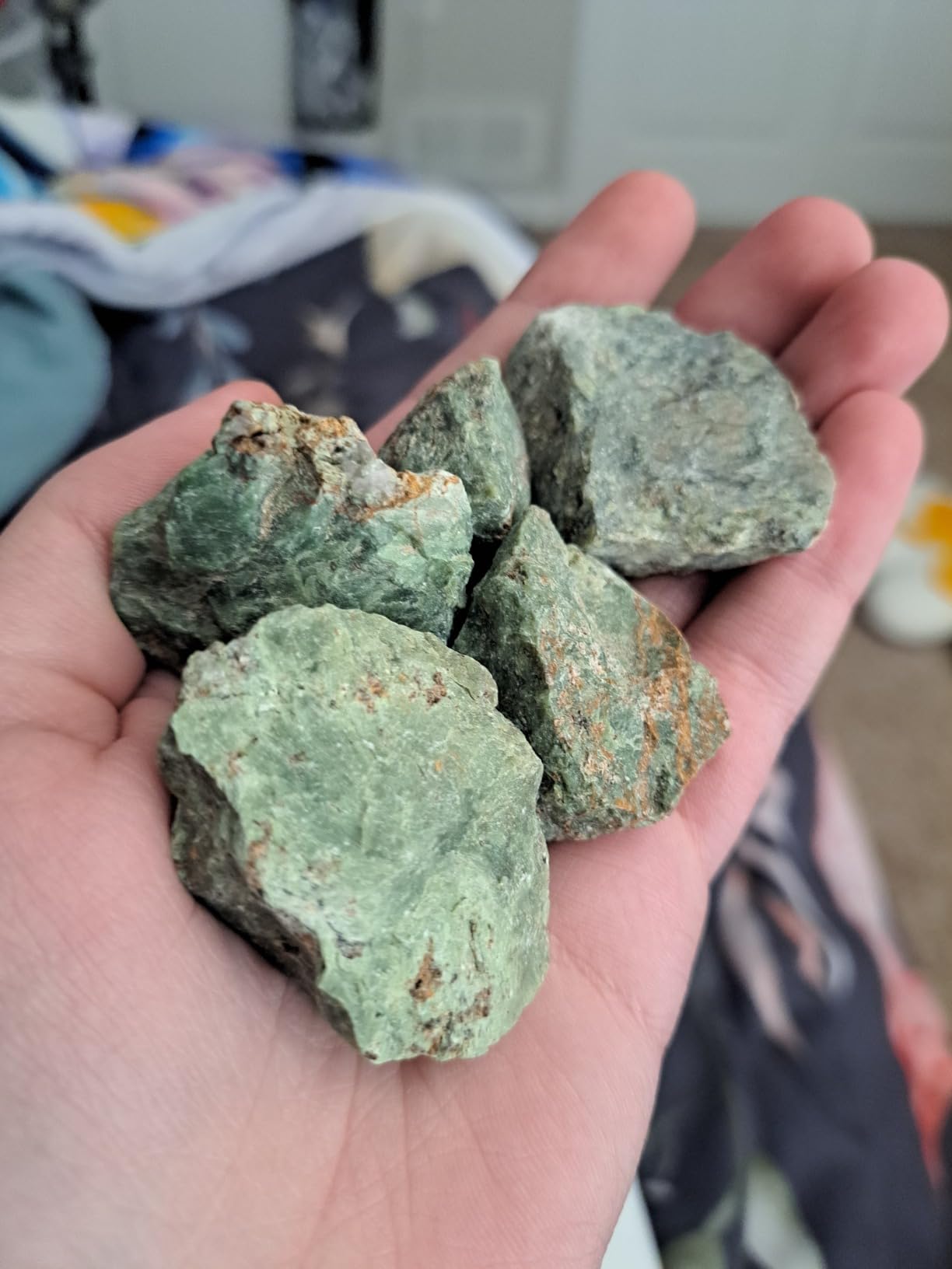 Green Chrysoprase Rough Natural Chalcedony Quartz Gemstone Crystal Mineral Raw Cabochon Specimens - Madagascar (5PCS) customer photo 1