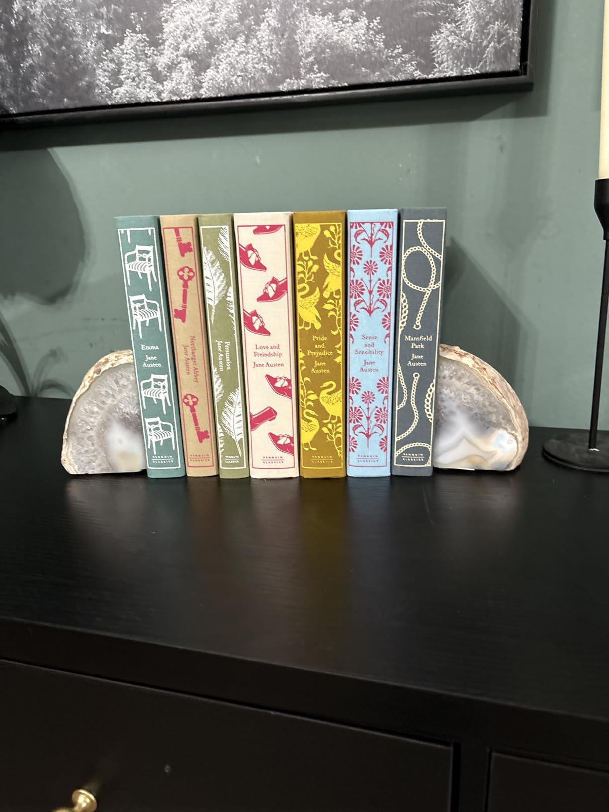 Natural Agate Bookends - A-Quality Small Heavy Duty Geode, Earth Tone & Neutral Decor, Unique Crystal Gift, 1 Pair (2-3 lbs) customer photo 1
