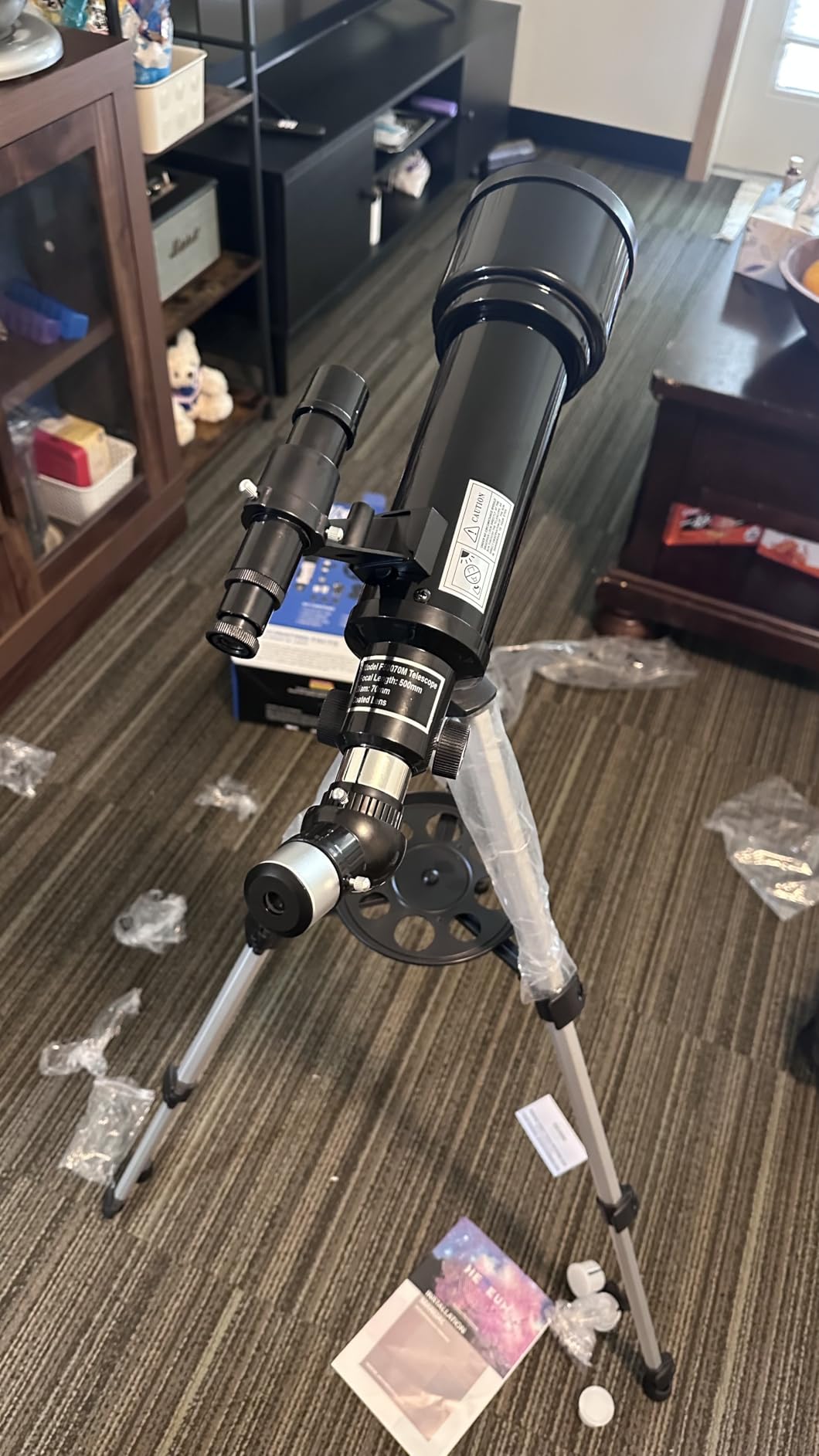 70mm 500mm Telescope for Beginners, AZ Mount Moon Viewing | 70mm 500mm telescope beginners; fully multi-coated optics, family stargazing kit with phone adapter and bag customer photo 2