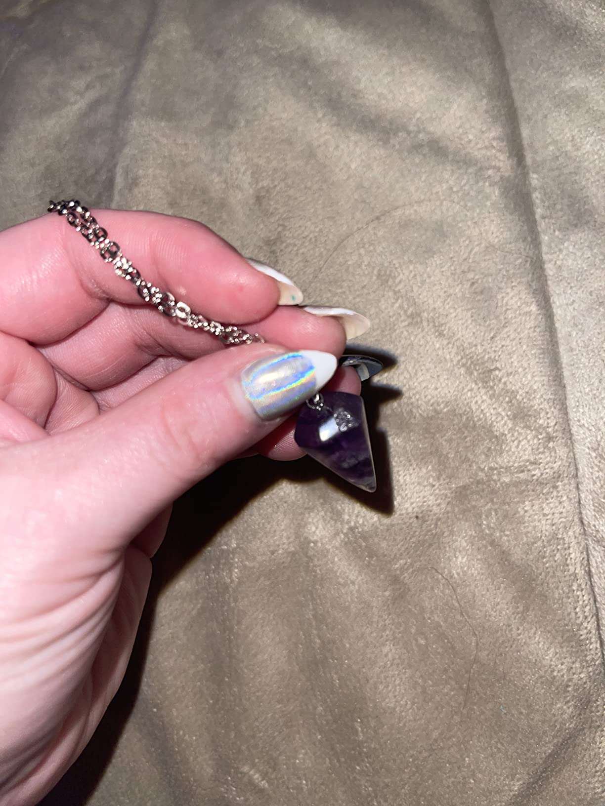 Blulu Pendulum and Board Wooden Dowsing Set Crystal Necklace Wiccan, Divination Board with YES NO MAYBE, Butterfly Metaphysical Design, Dowsing Crystal Necklace, Witchcraft Altar Wand Supplies customer photo 2
